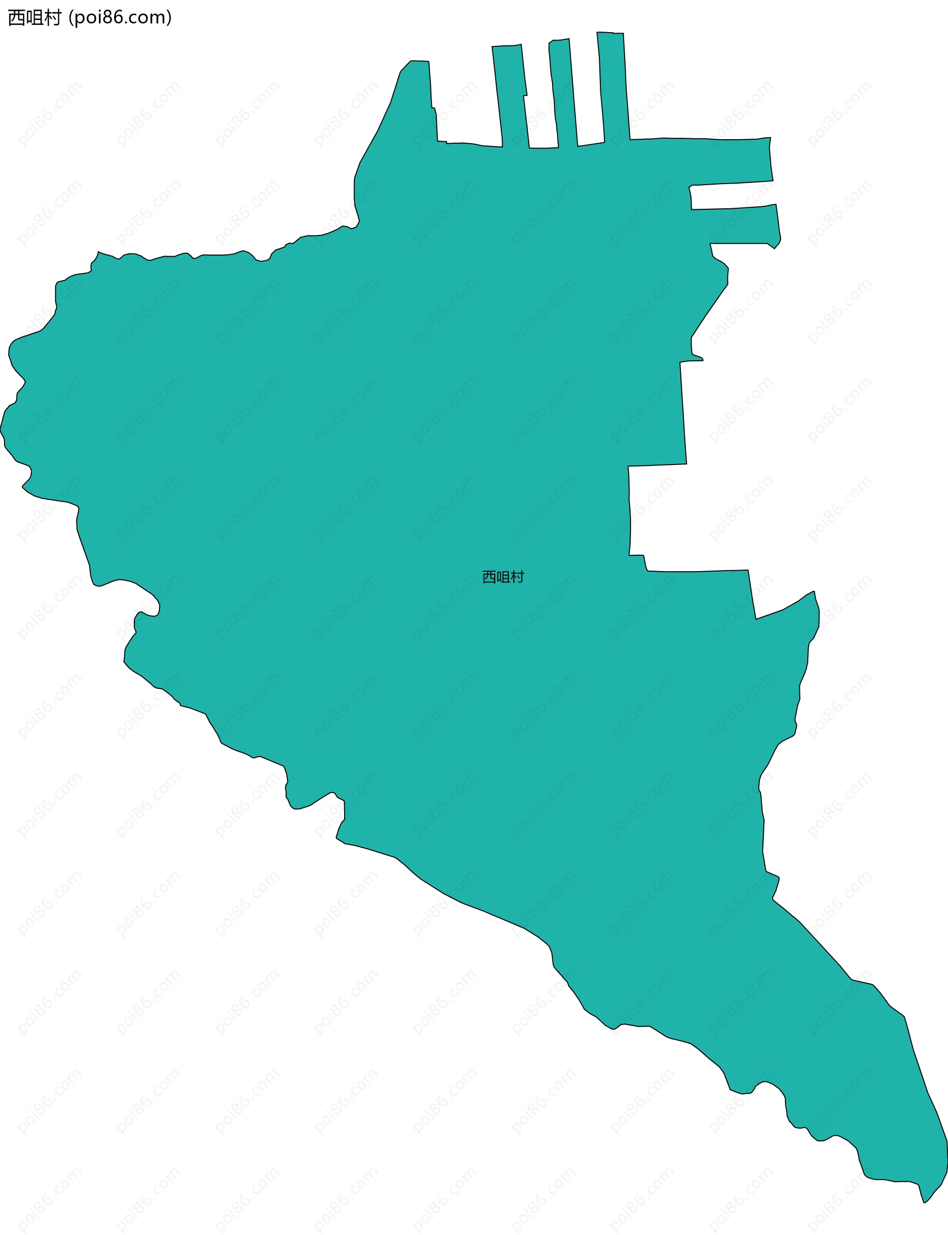 西咀村边界地图