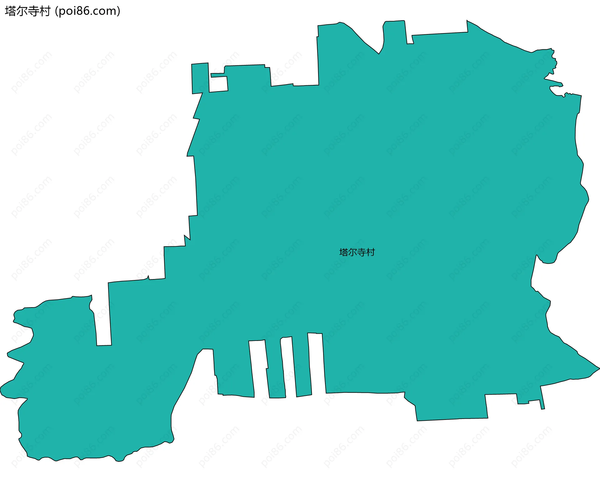 塔尔寺村边界地图