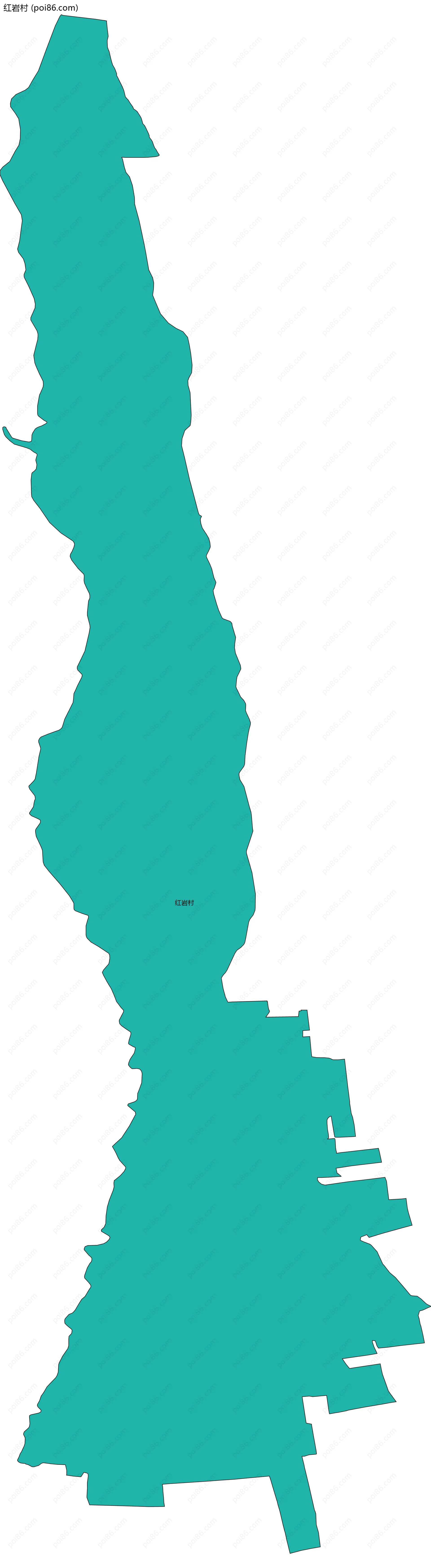 红岩村边界地图