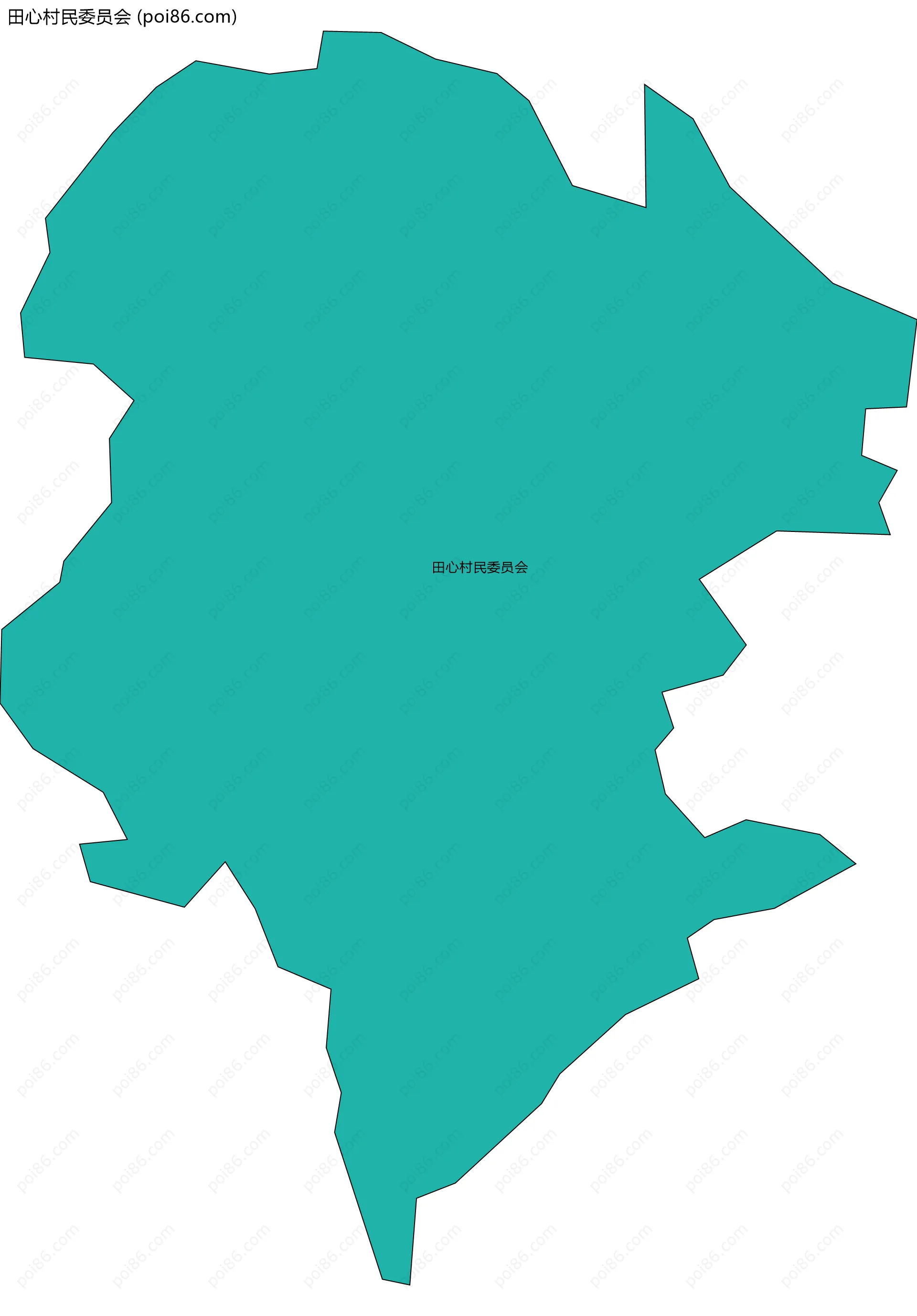 田心村民委员会边界地图