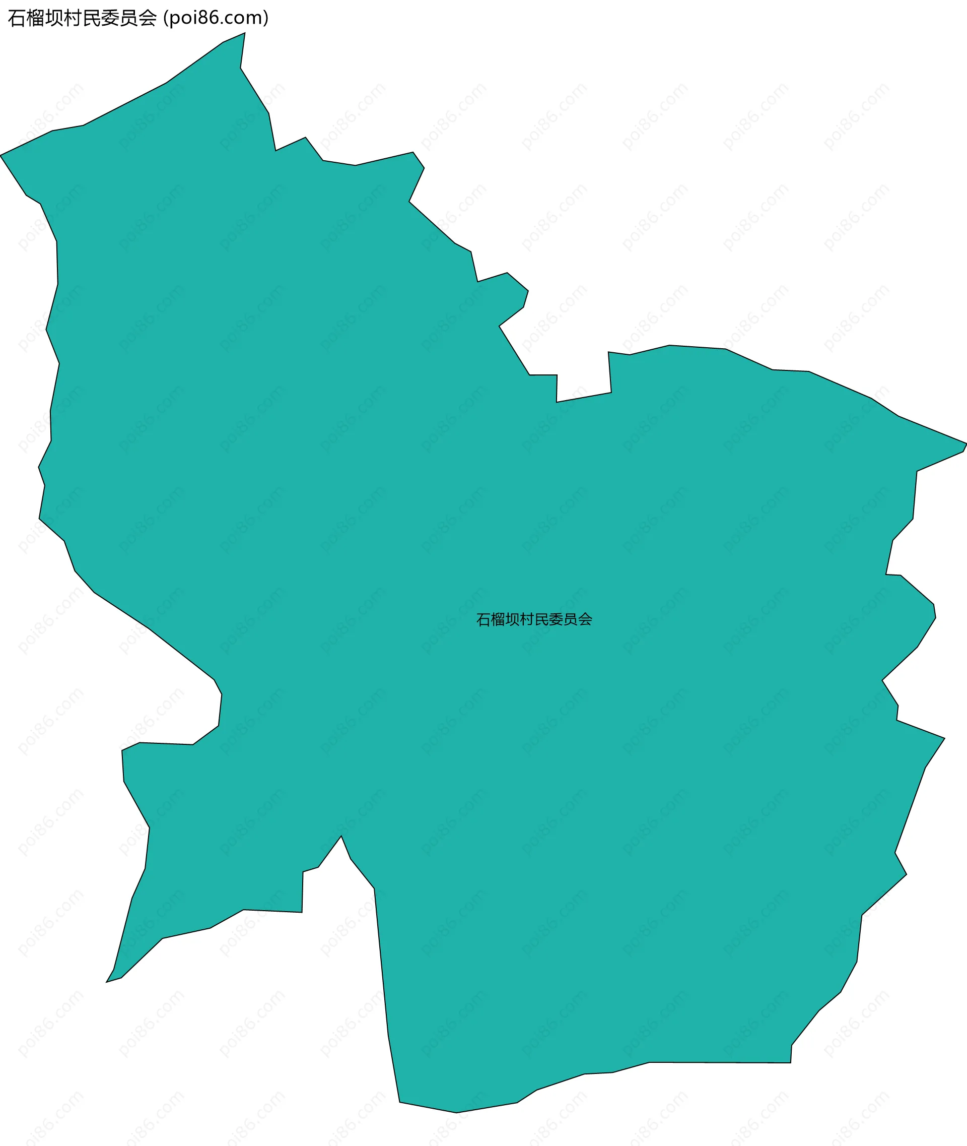 石榴坝村民委员会边界地图