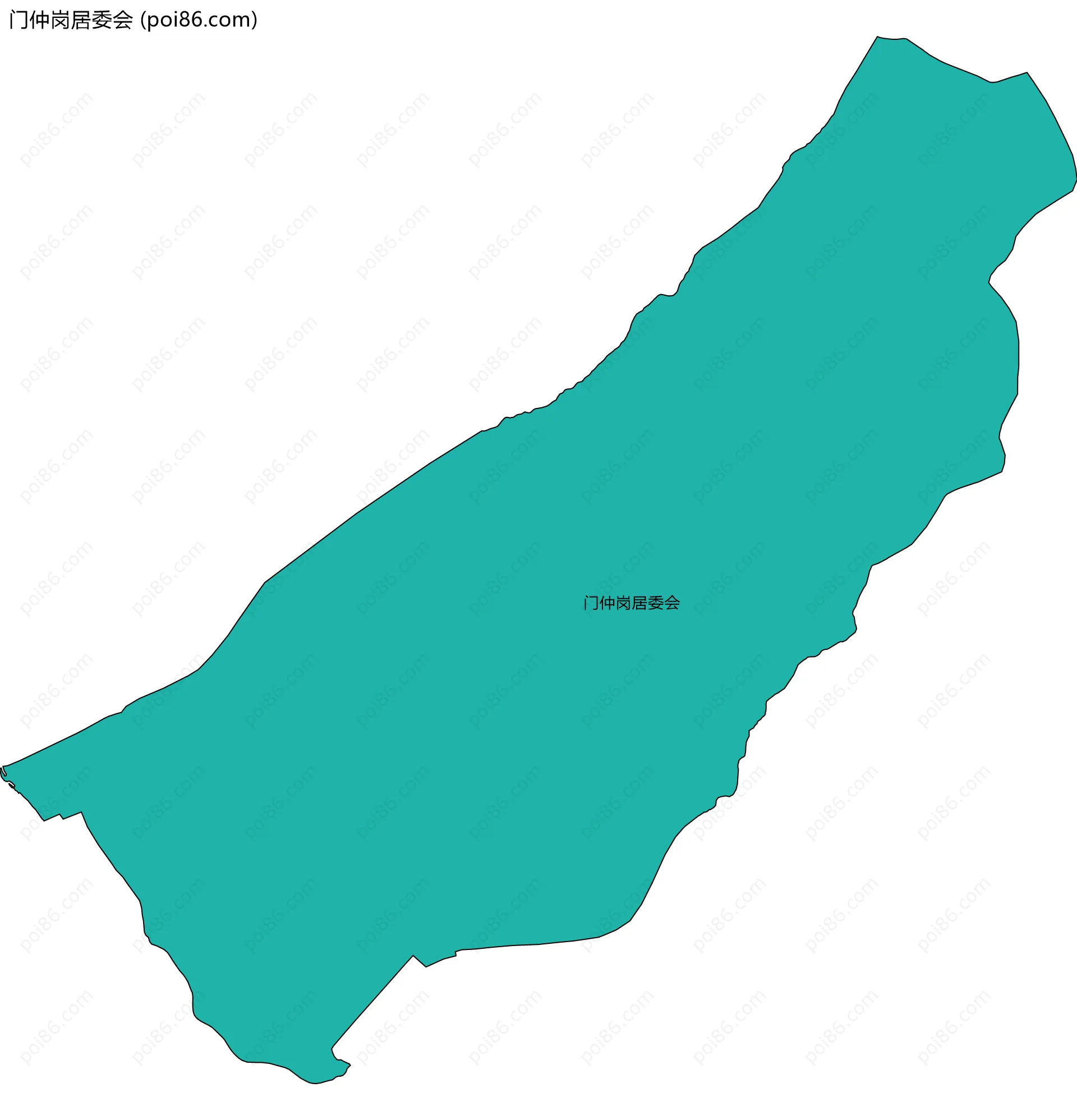 门仲岗居委会边界地图