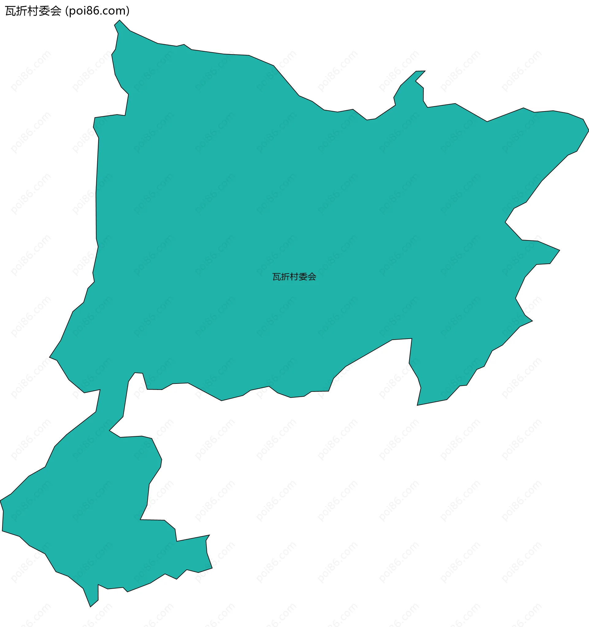 瓦折村委会边界地图