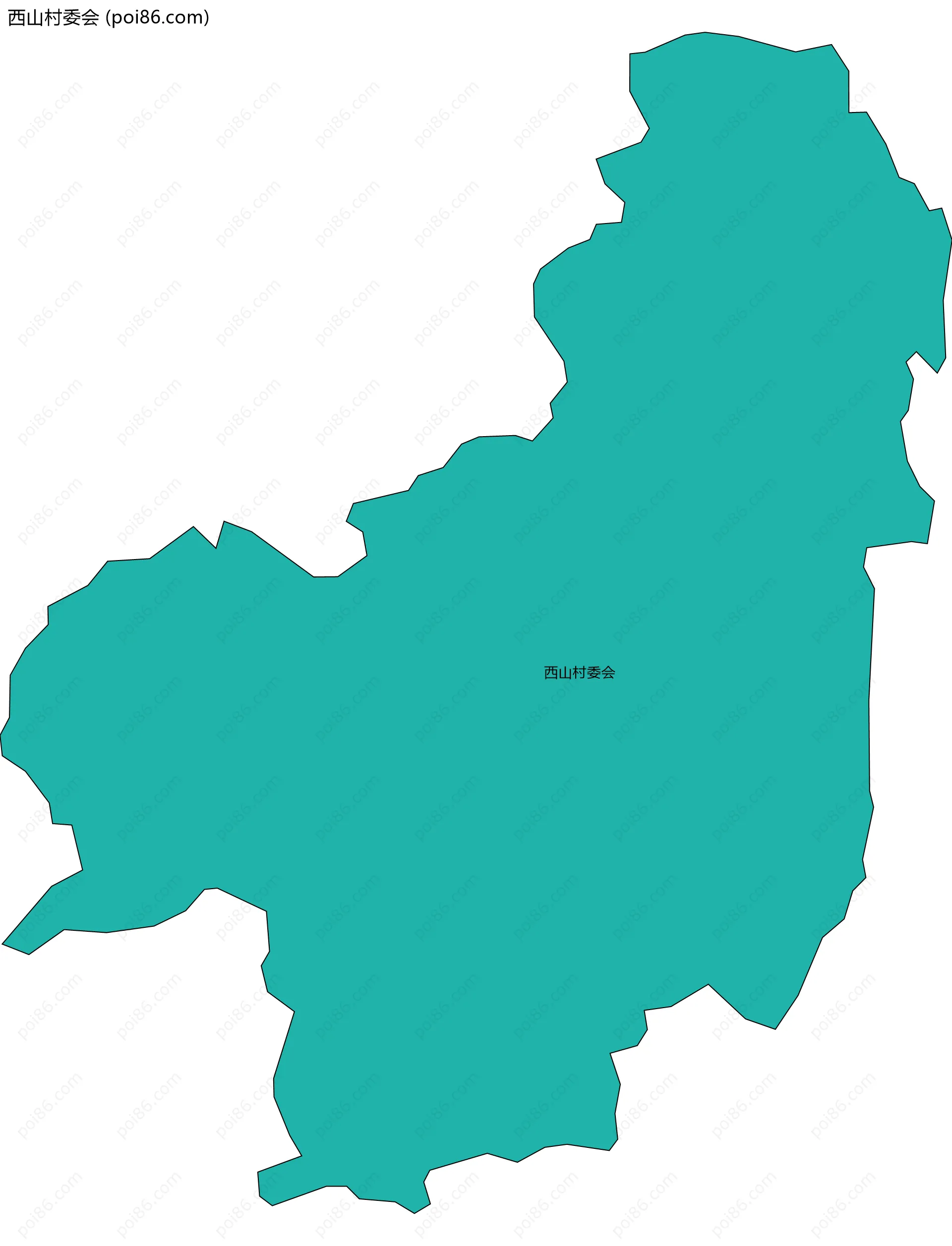 西山村委会边界地图