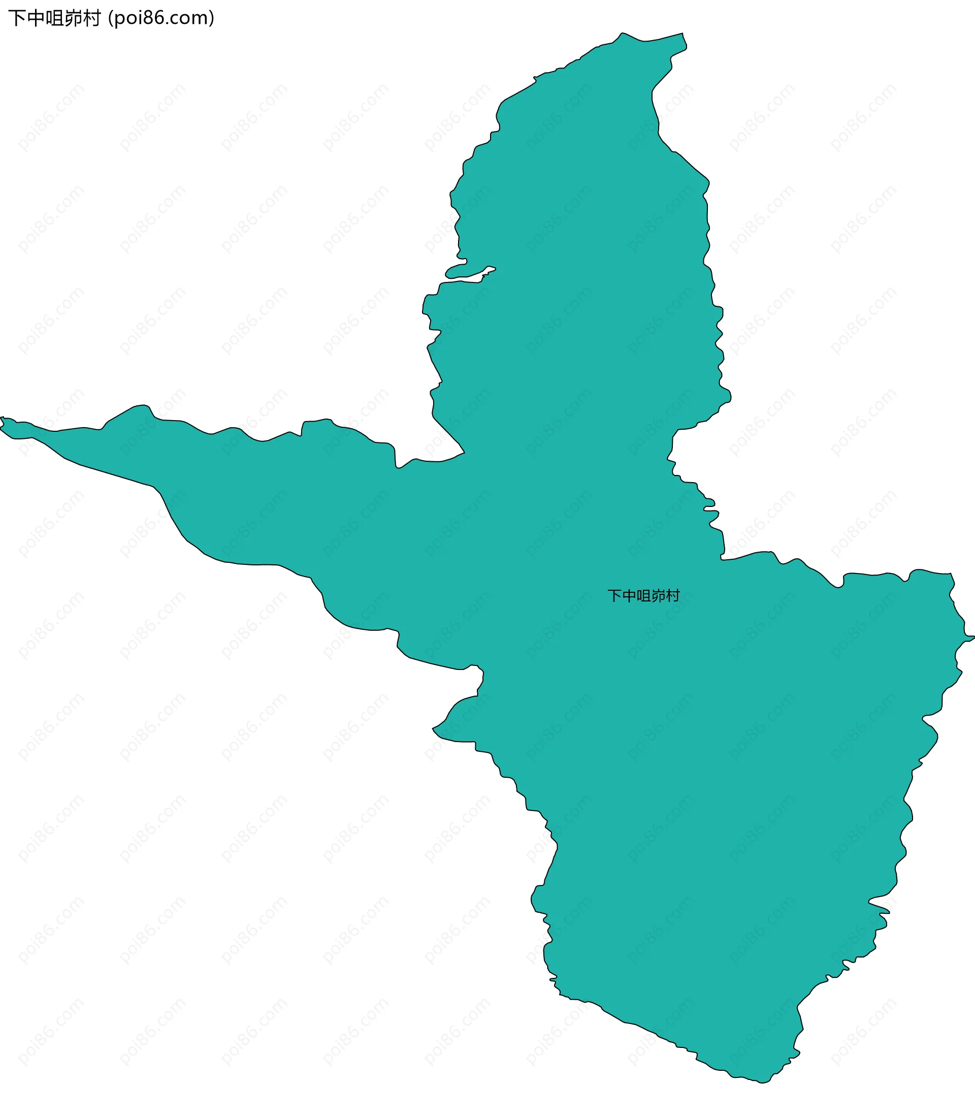 下中咀峁村边界地图