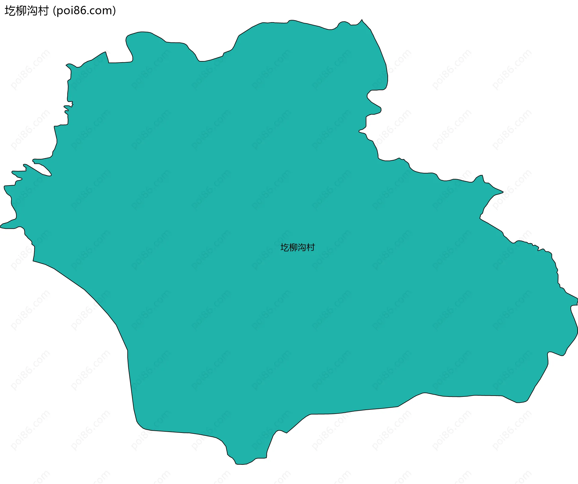 圪柳沟村边界地图