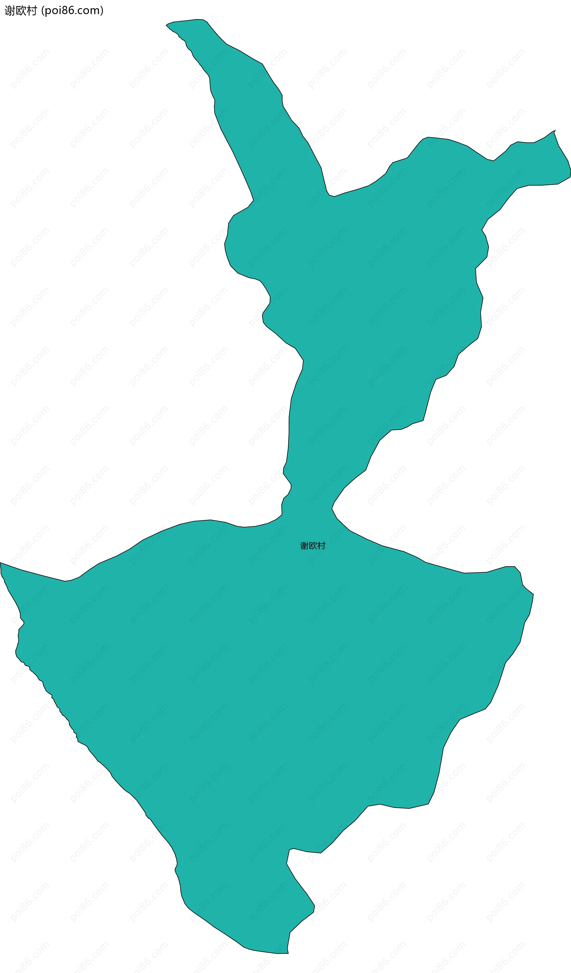 谢欧村边界地图