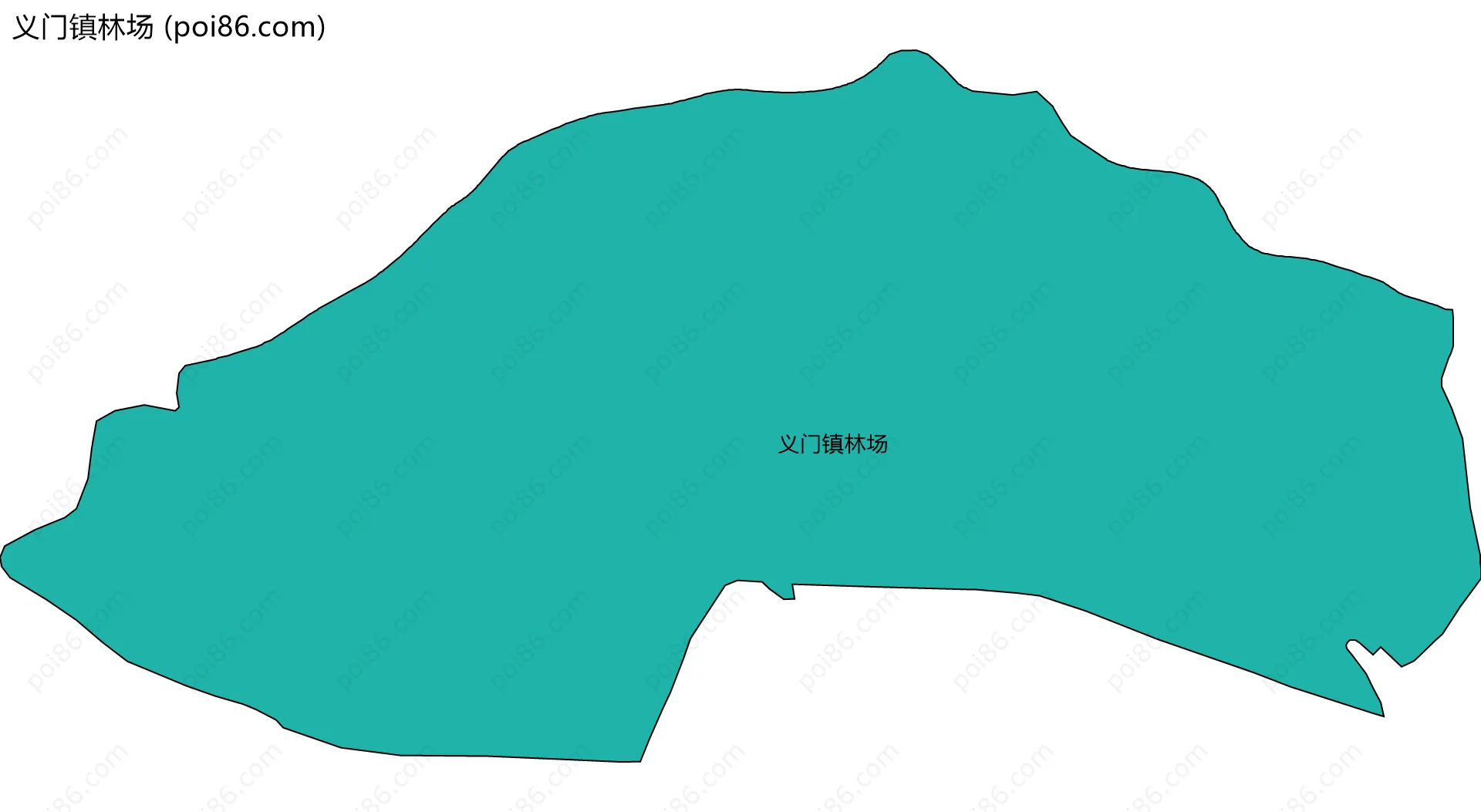 义门镇林场边界地图(五级行政区划)