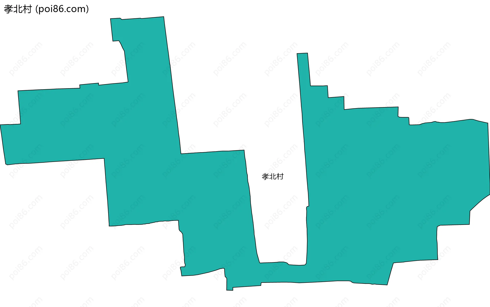 孝北村边界地图