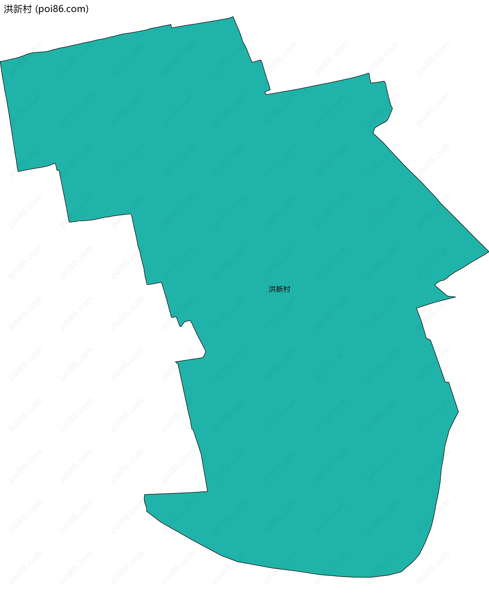洪新村边界地图