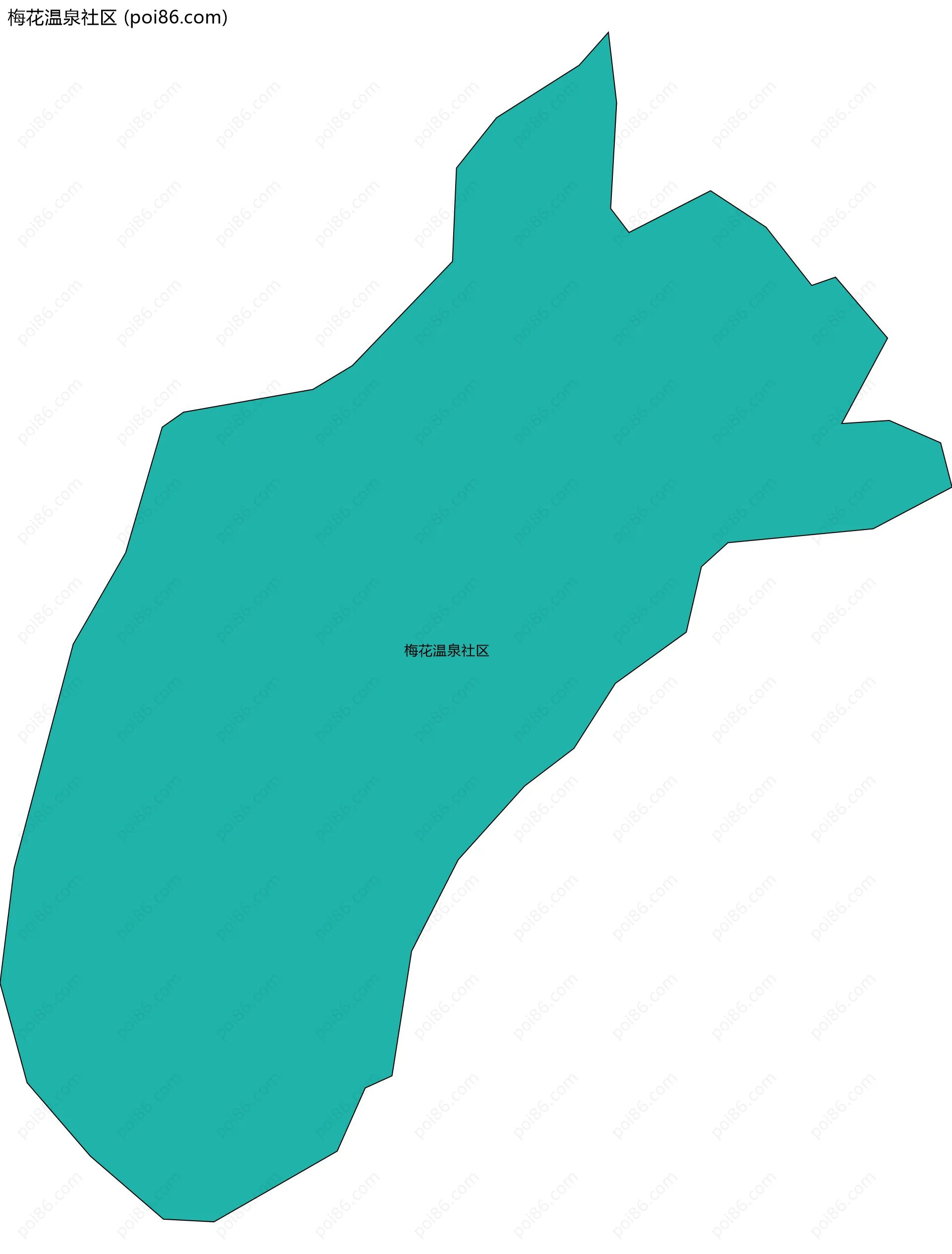 梅花温泉社区边界地图