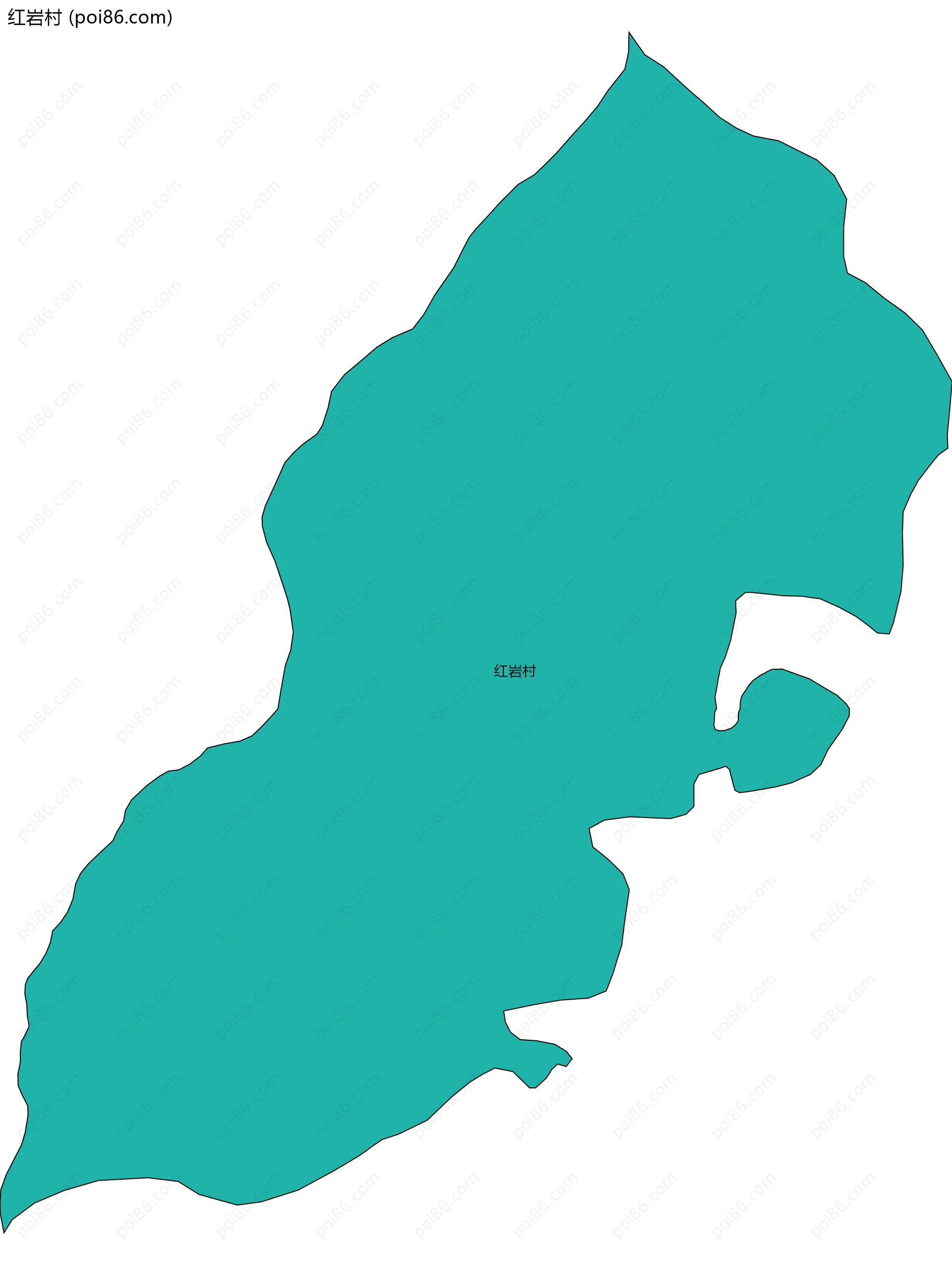 红岩村边界地图