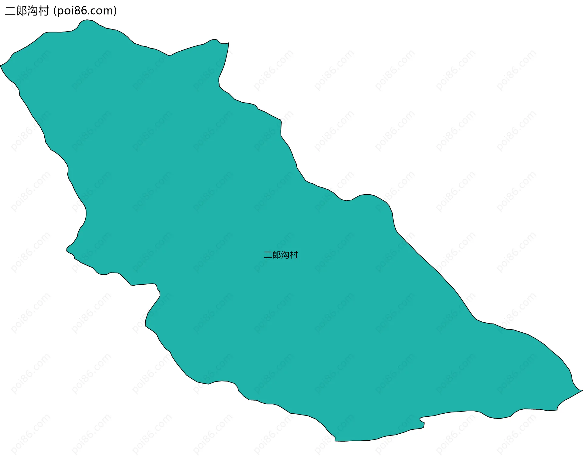 二郎沟村边界地图