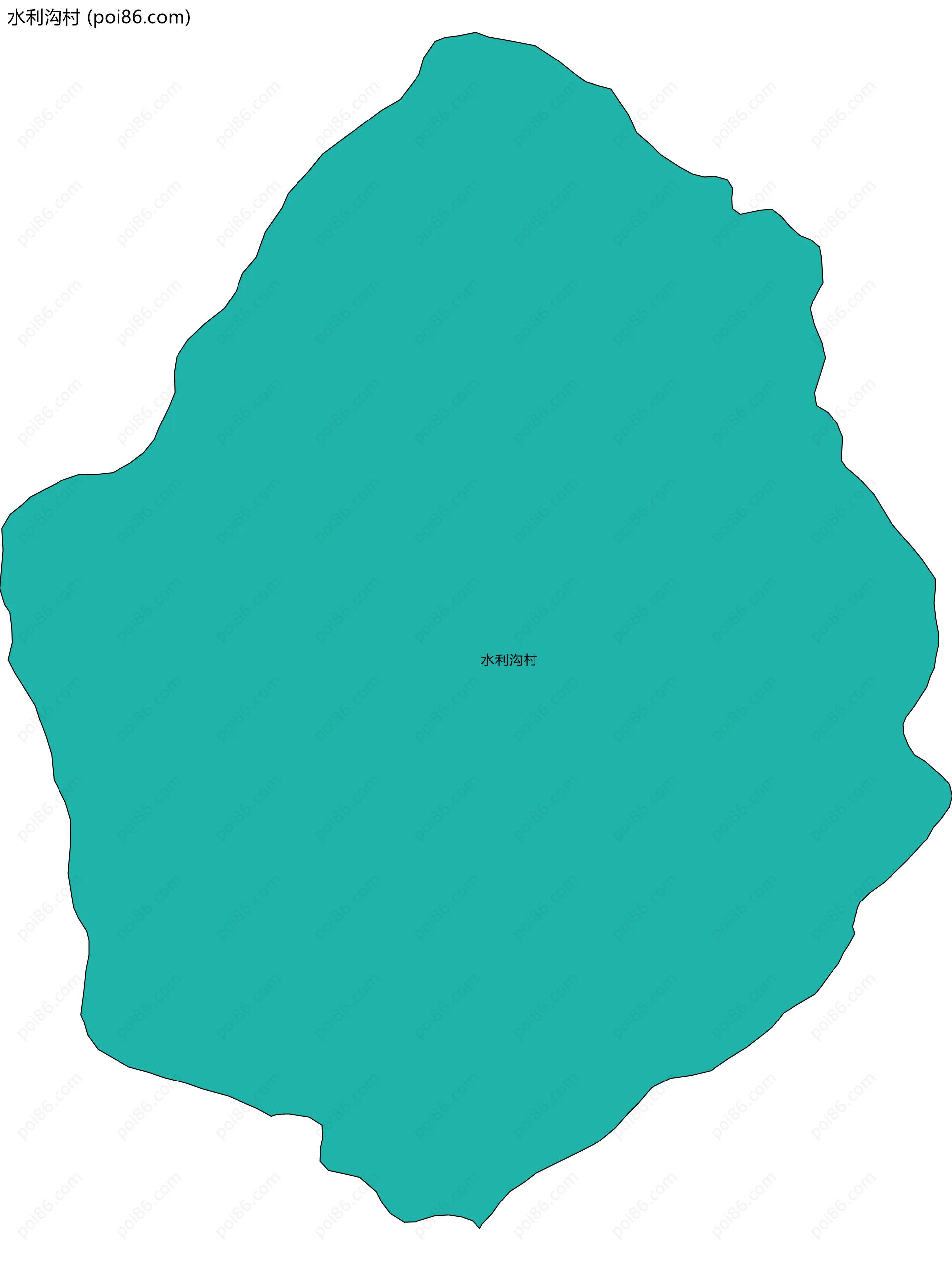 水利沟村边界地图