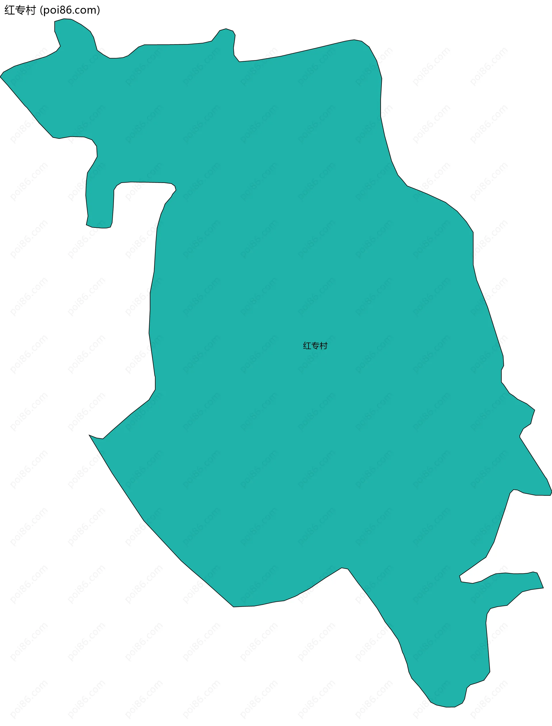 红专村边界地图