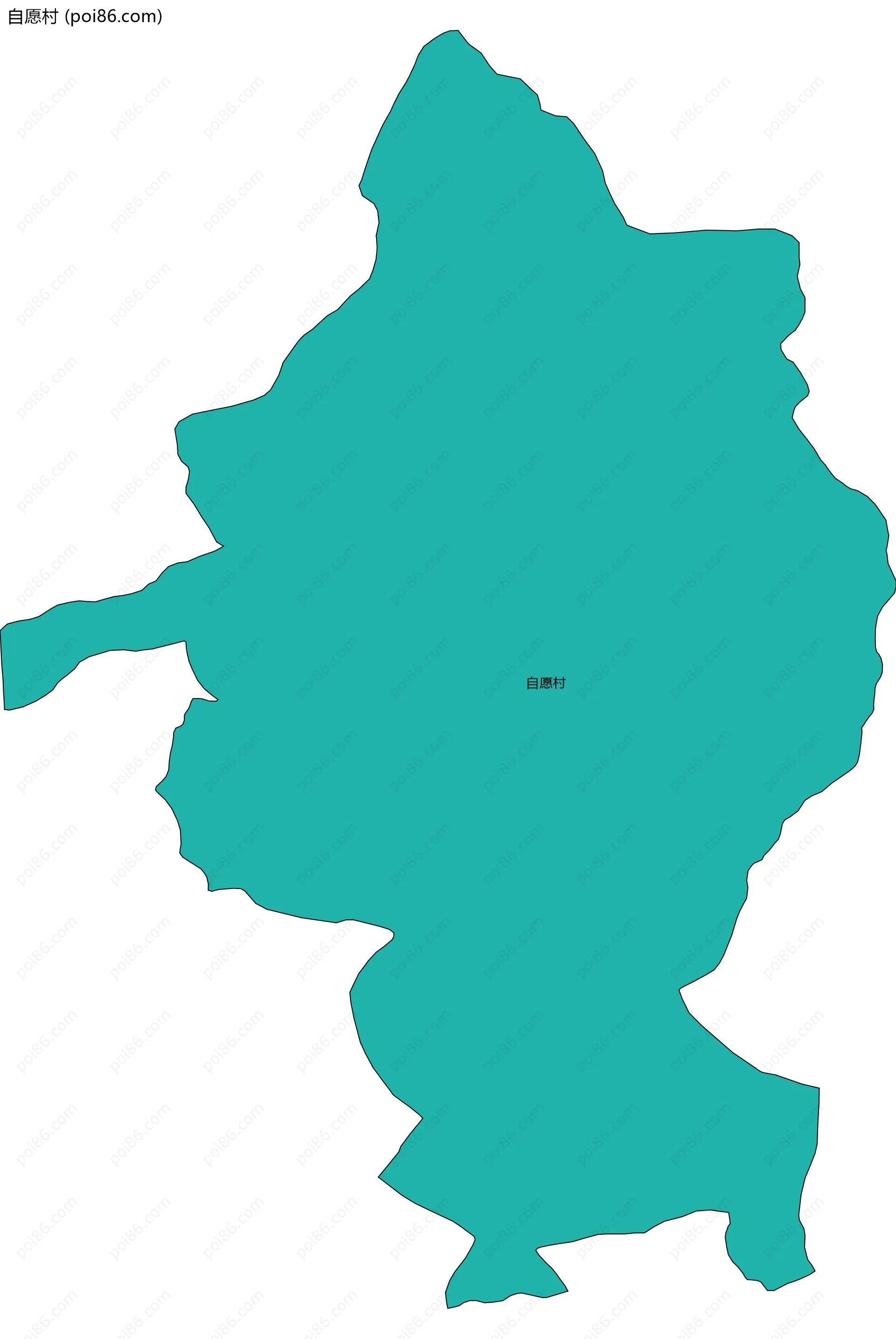 自愿村边界地图