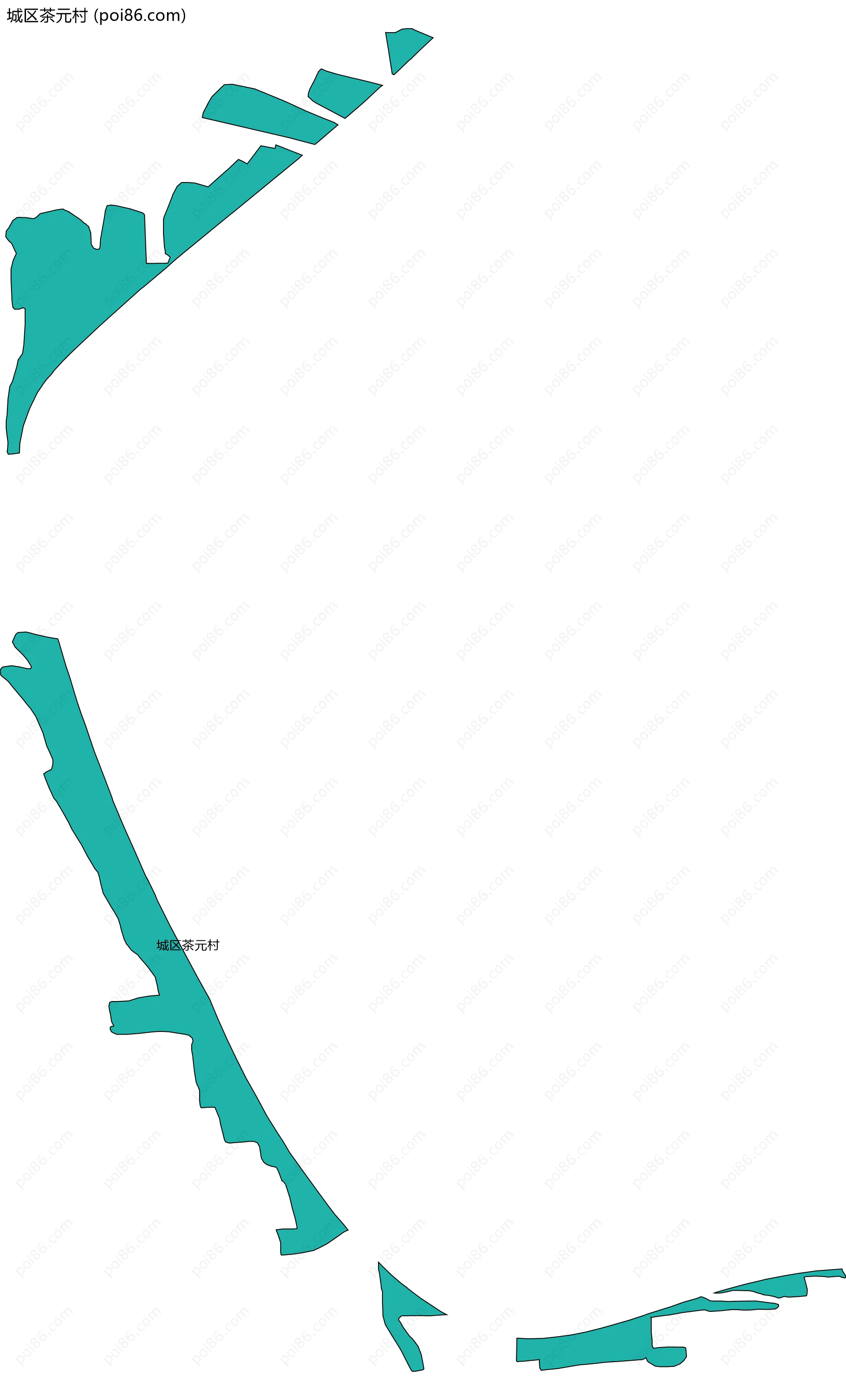 城区茶元村边界地图