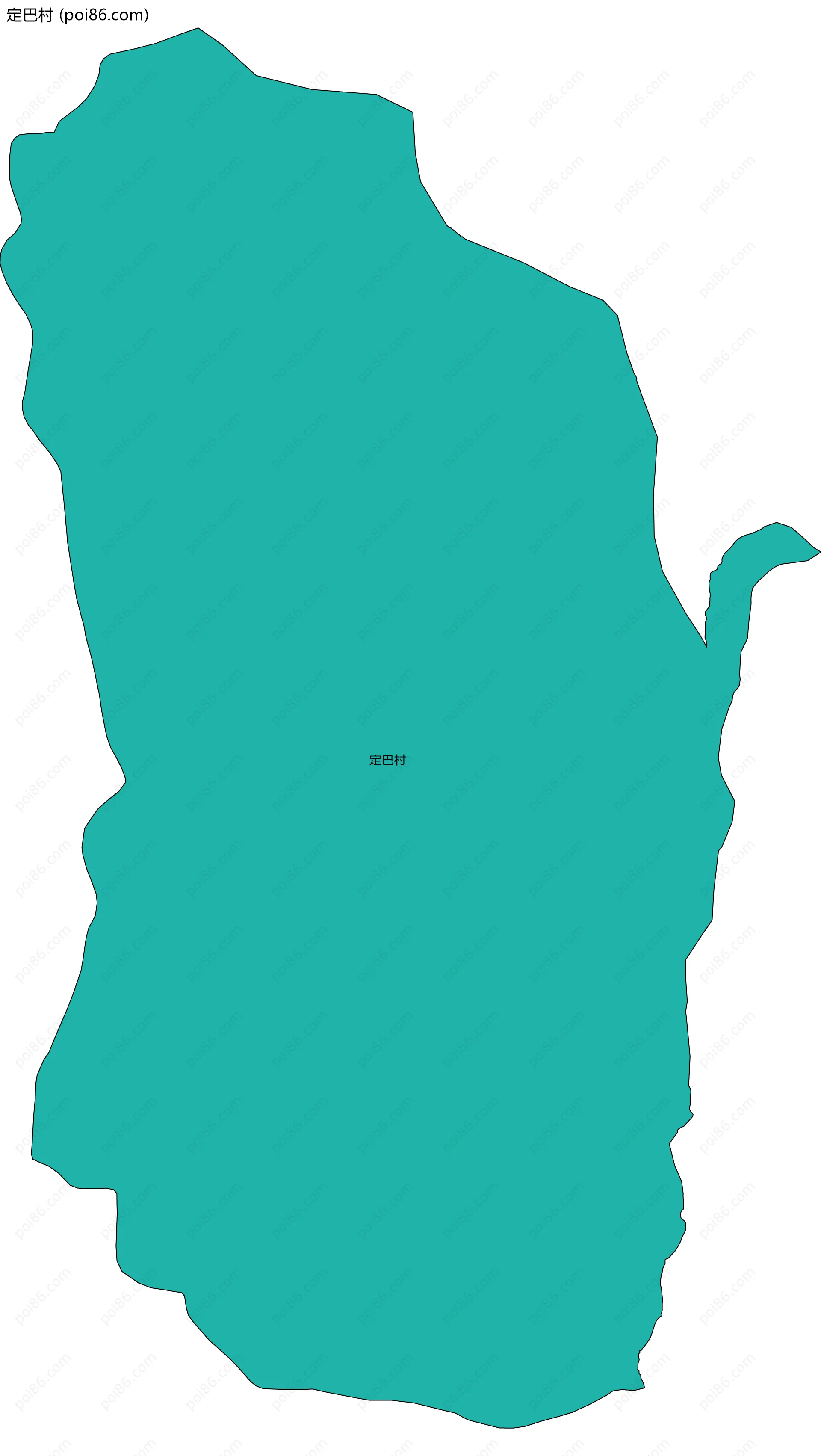 定巴村边界地图