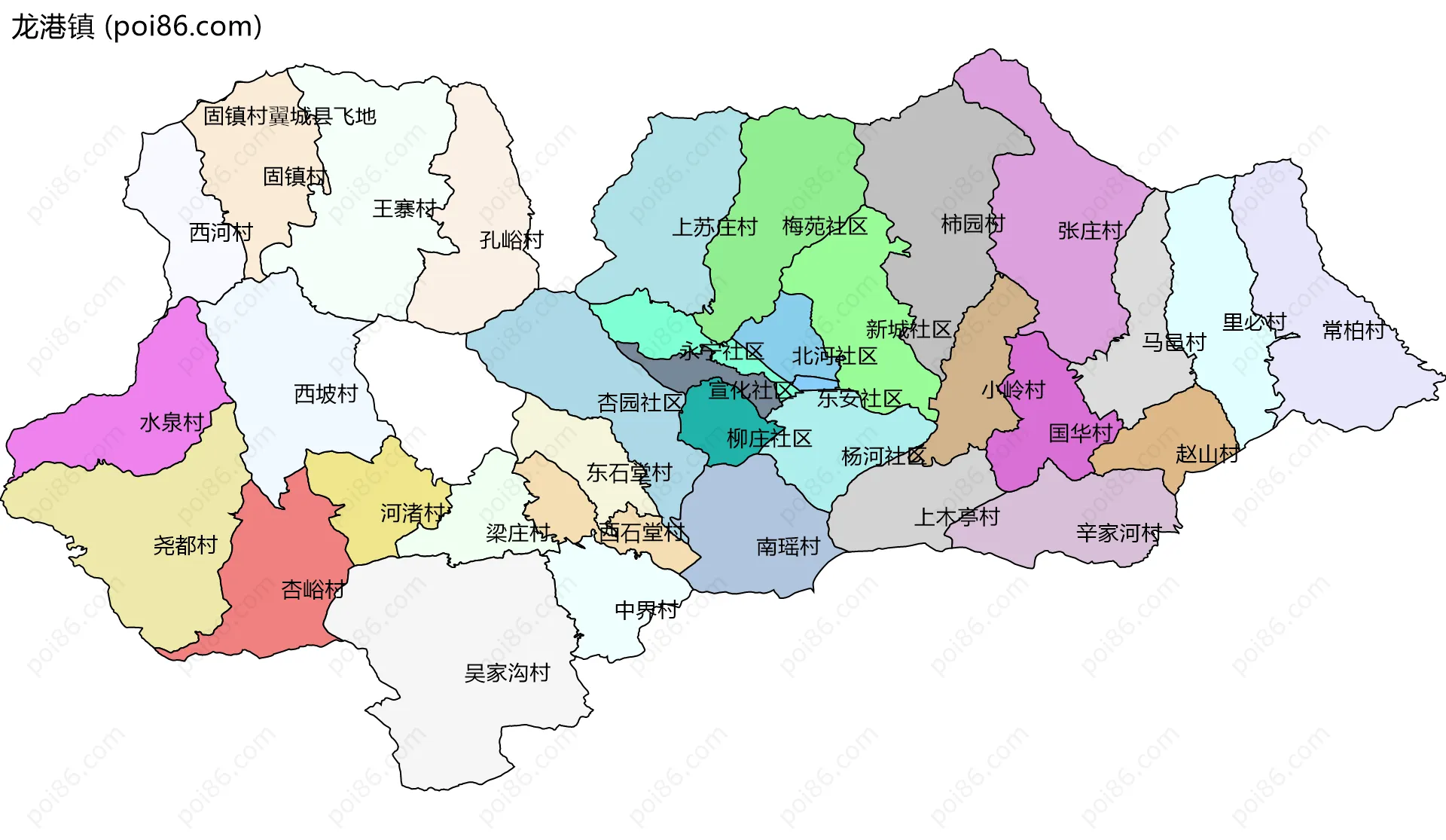 龙港镇边界地图(五级行政区划)