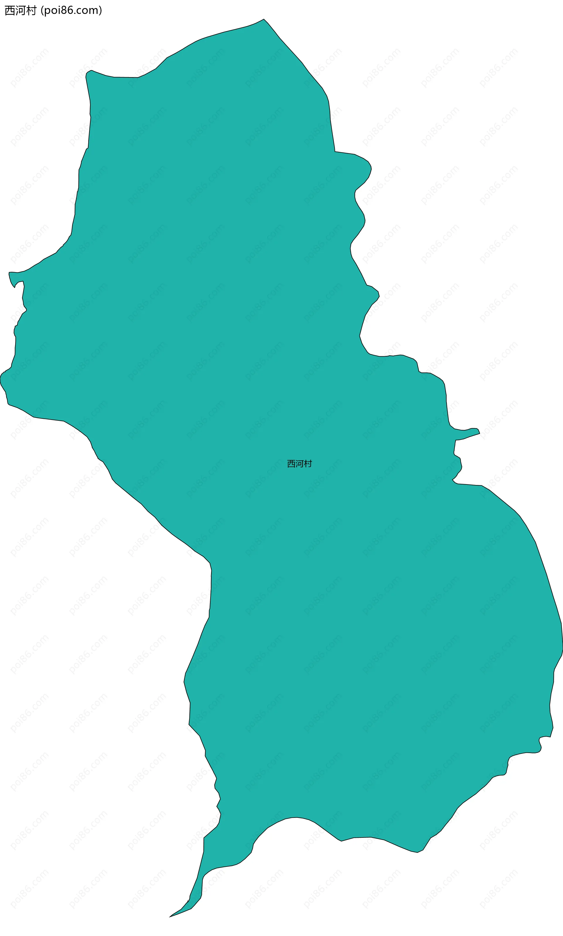 西河村边界地图