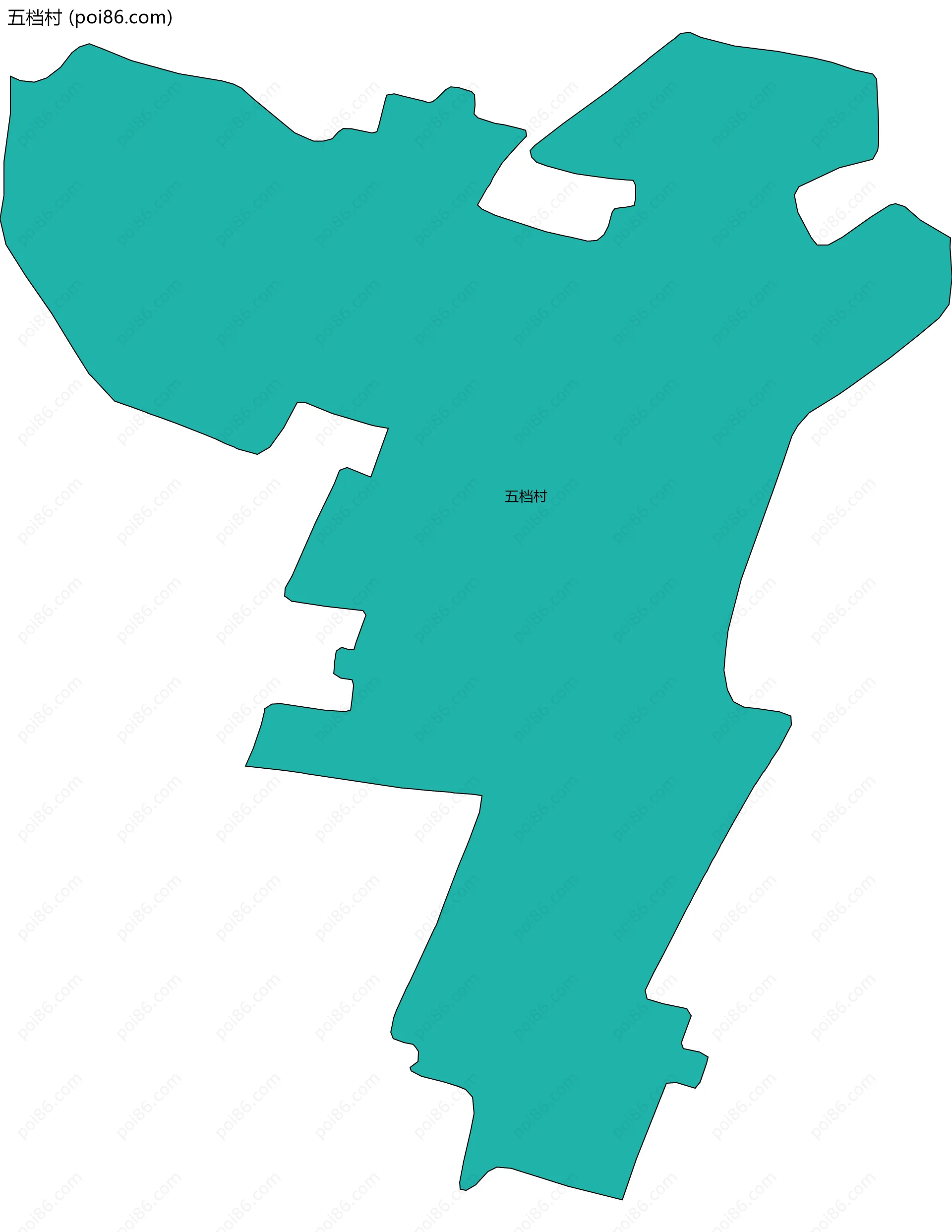 五档村边界地图