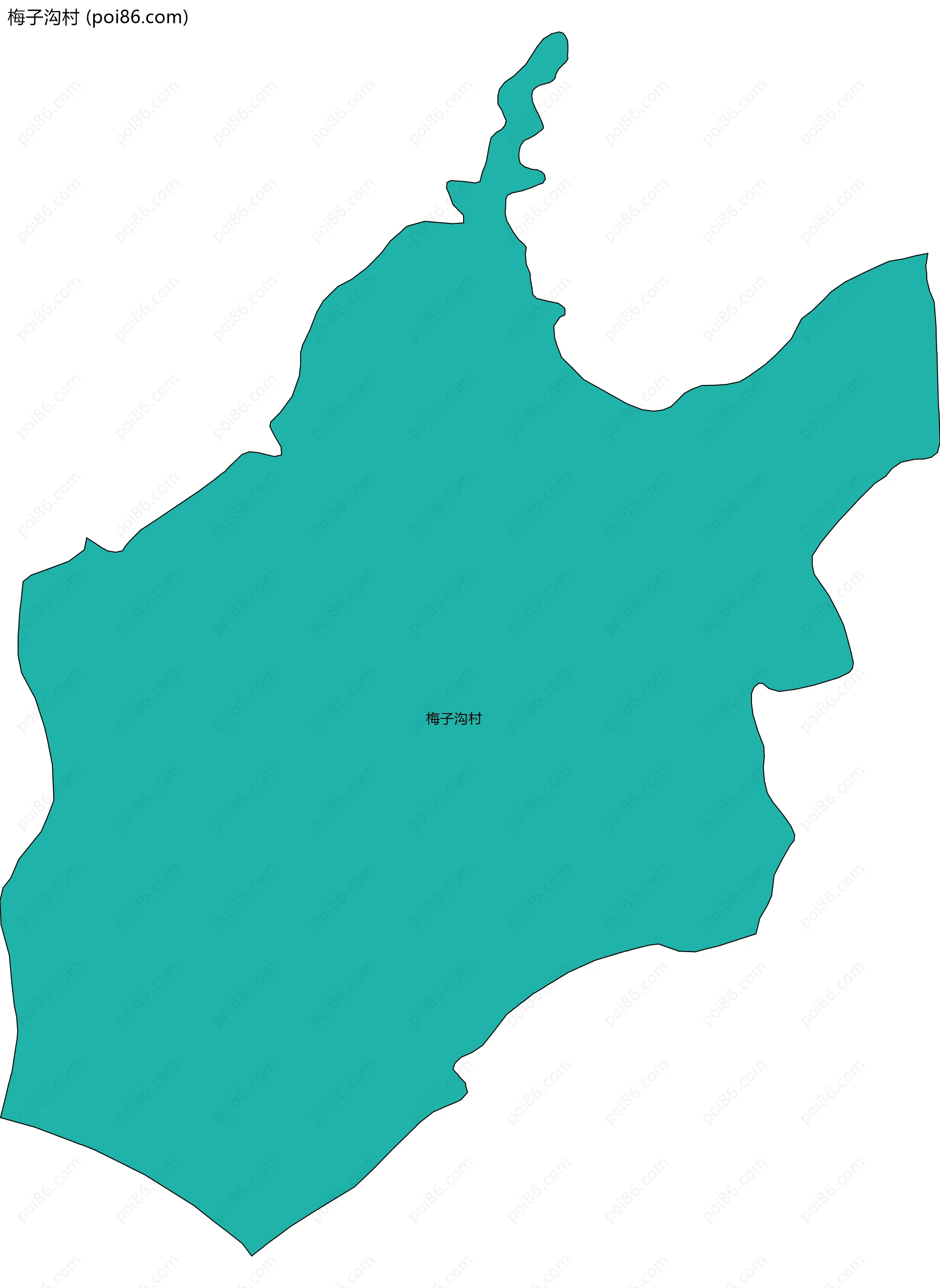 梅子沟村边界地图