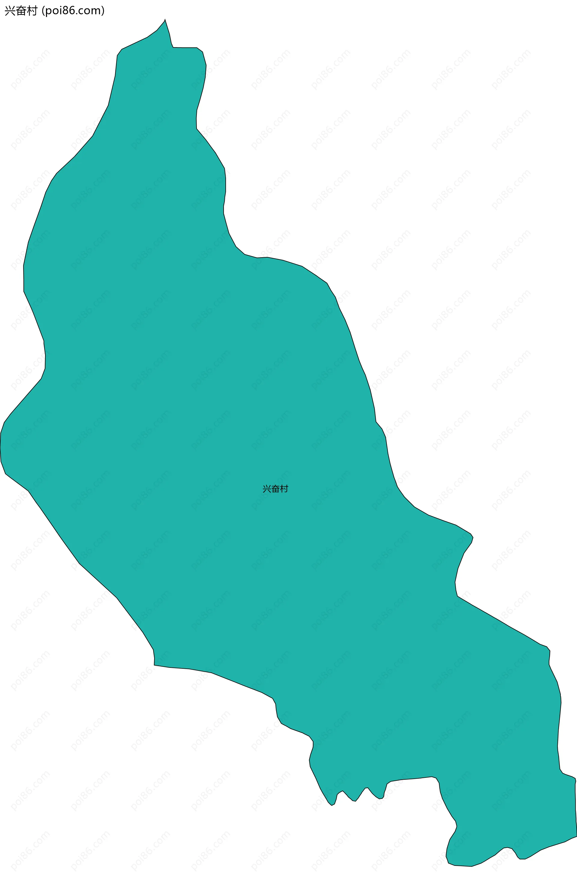 兴奋村边界地图