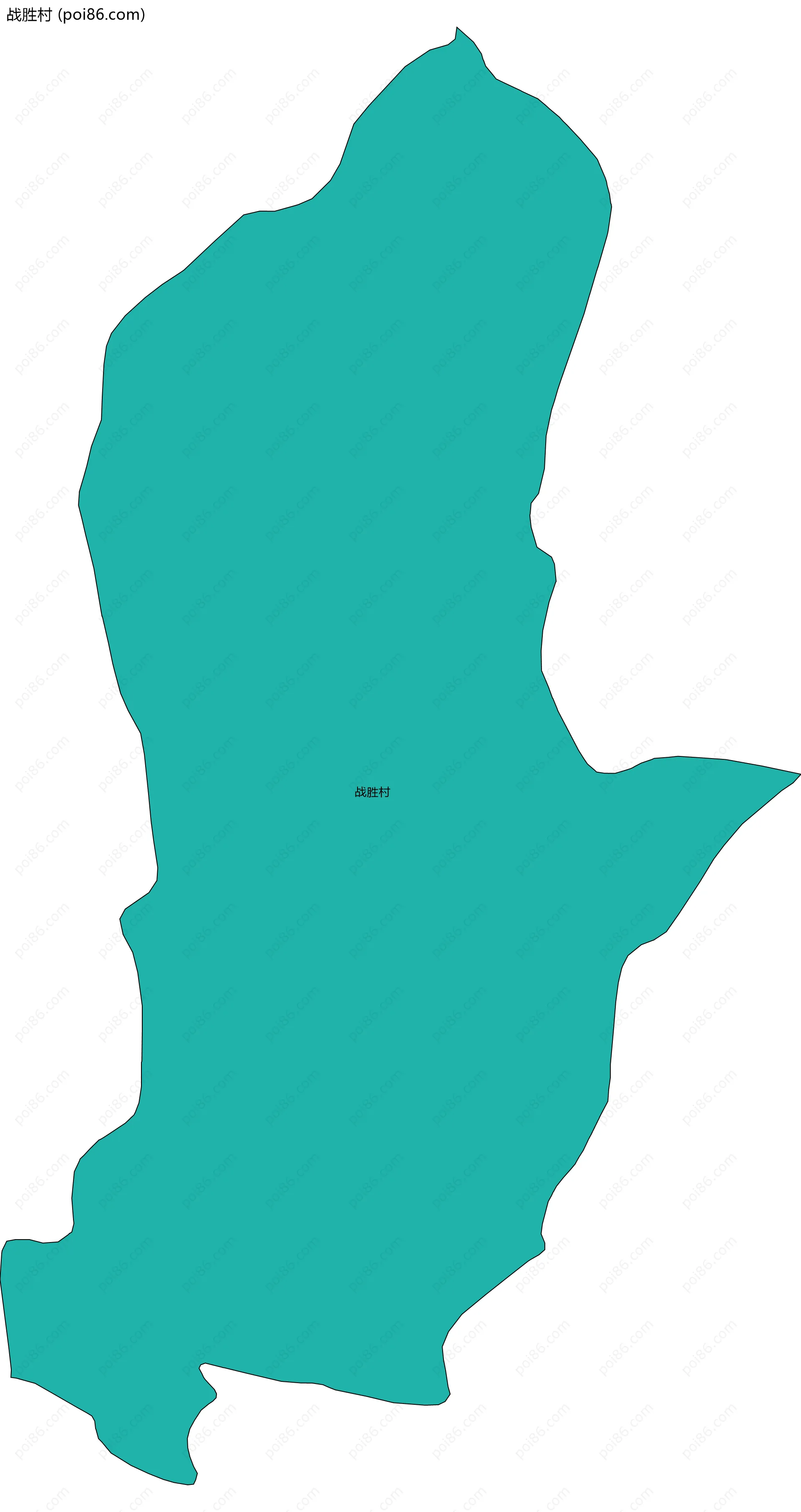 战胜村边界地图