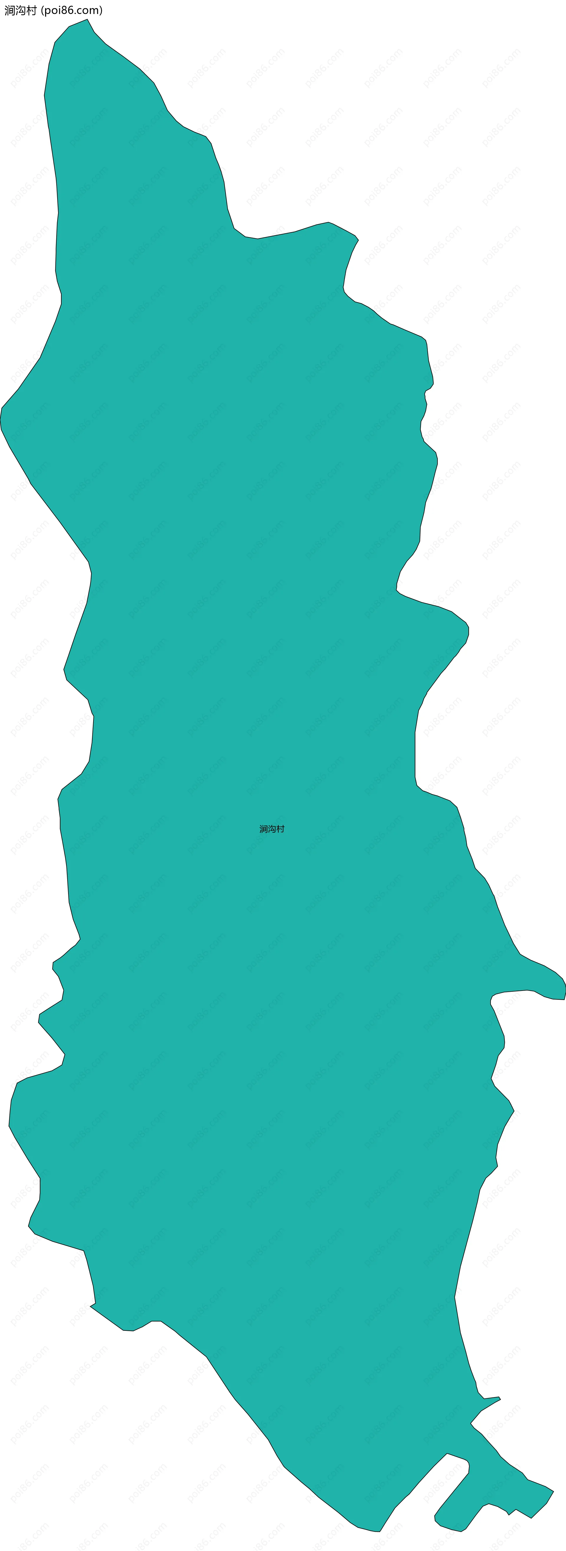 涧沟村边界地图