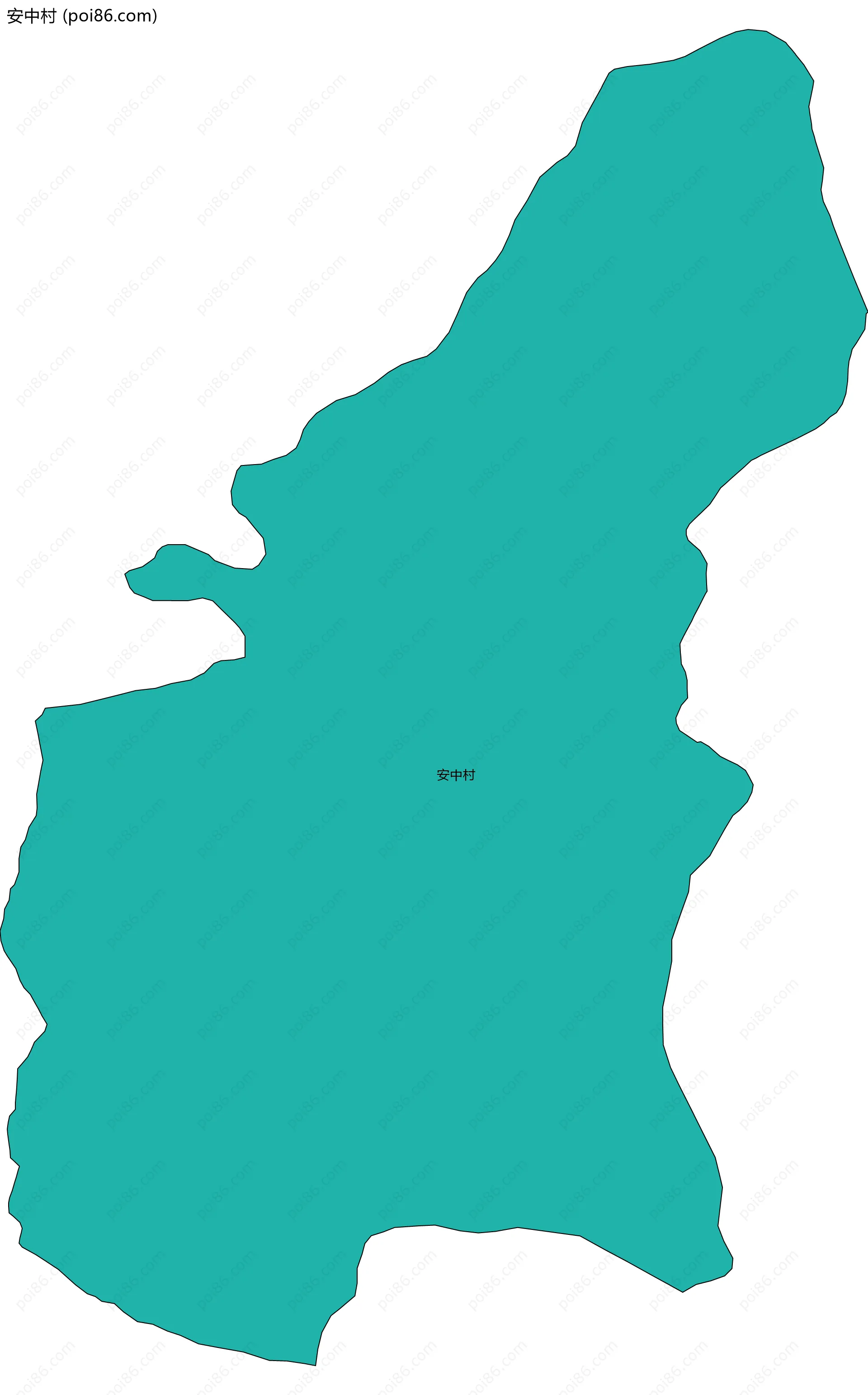 安中村边界地图