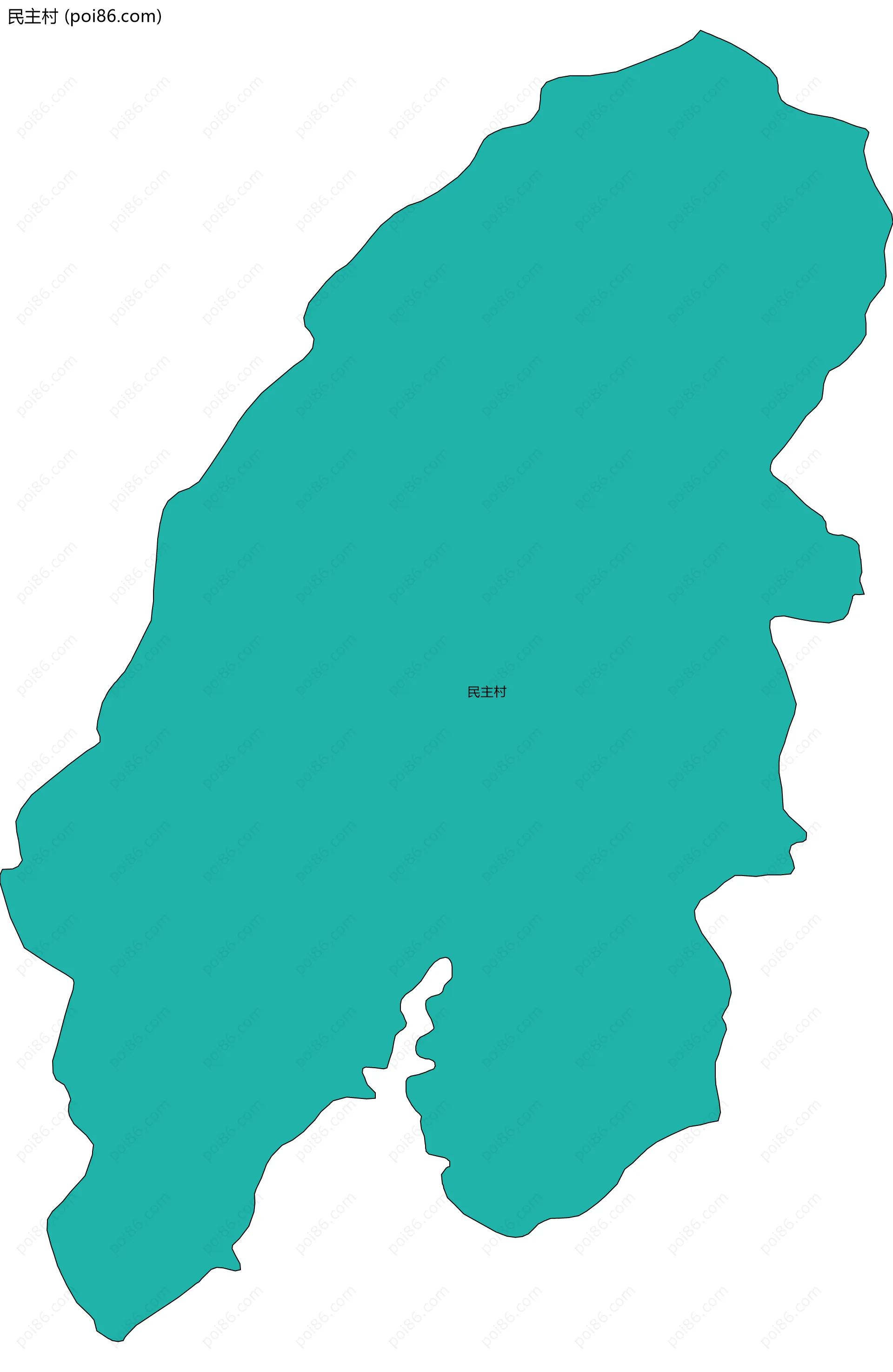 民主村边界地图