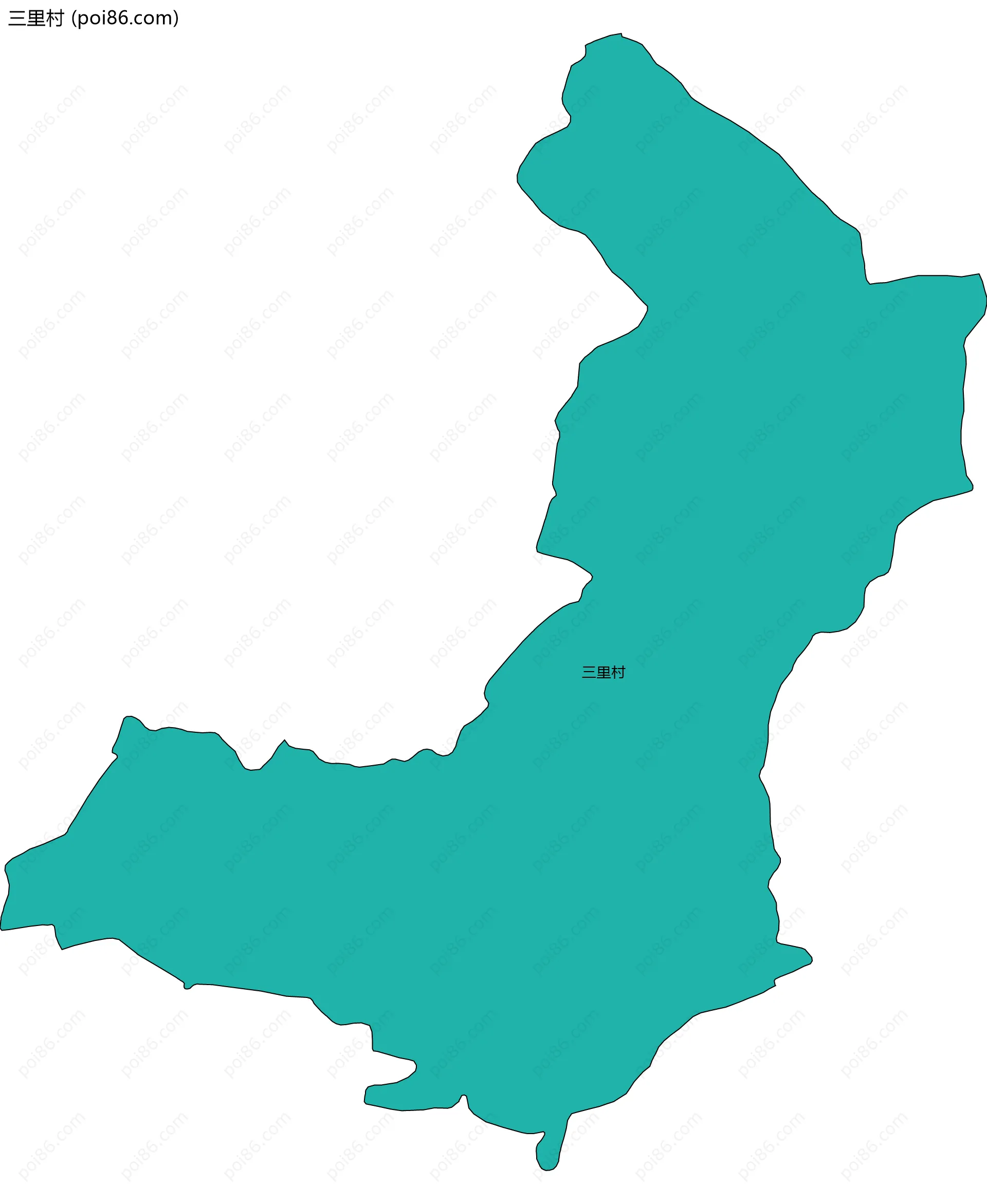三里村边界地图