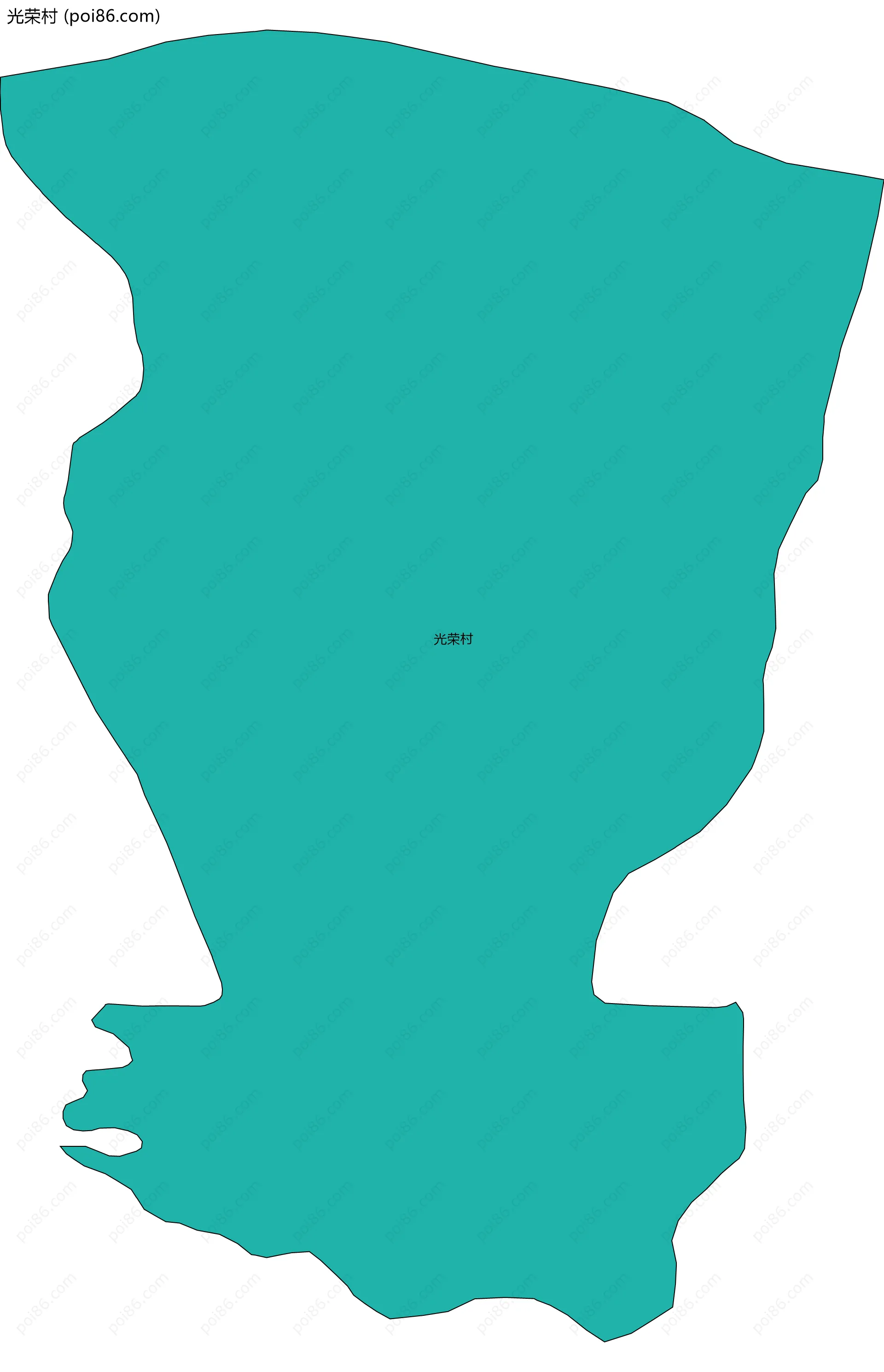 光荣村边界地图