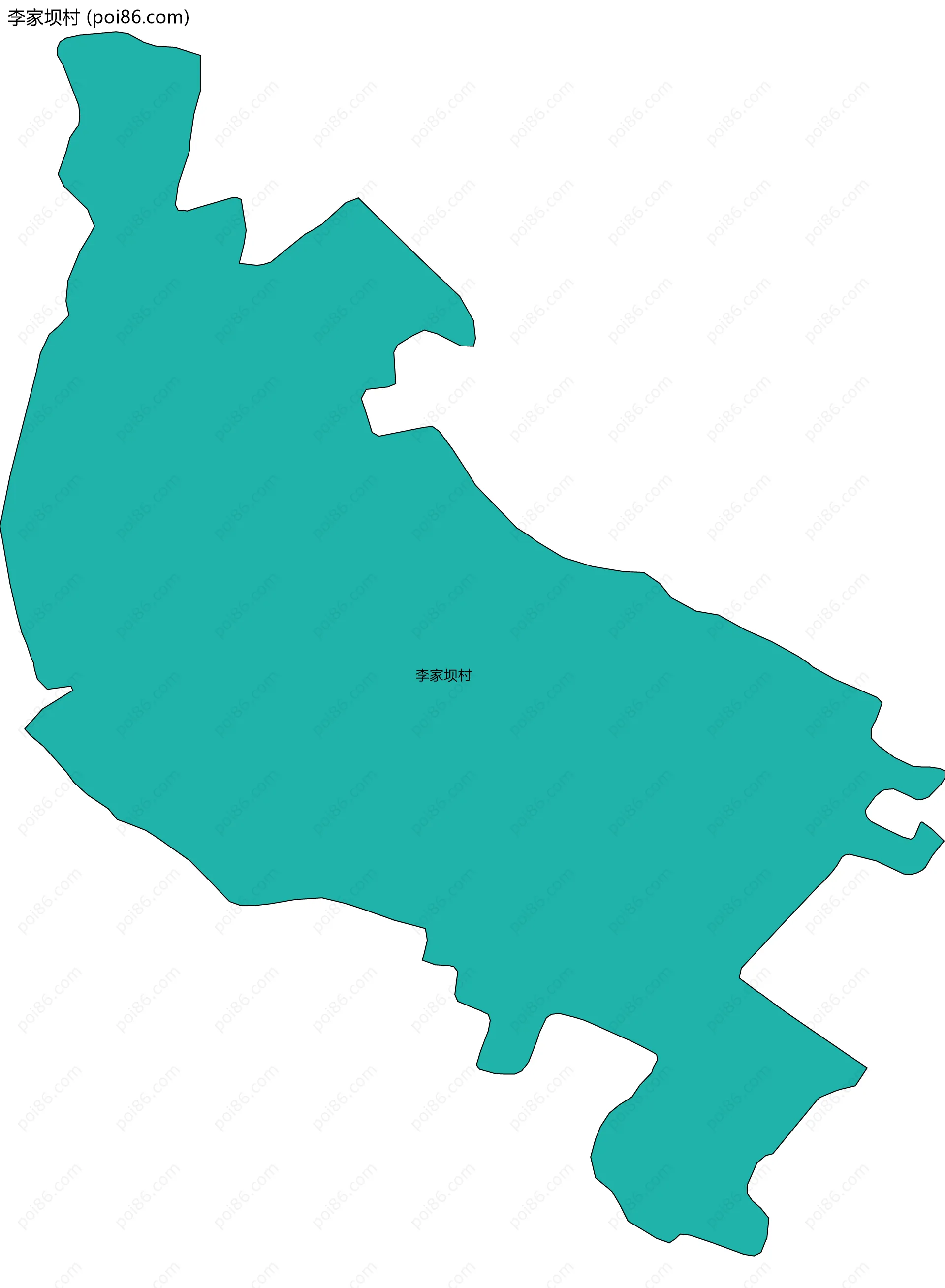 李家坝村边界地图