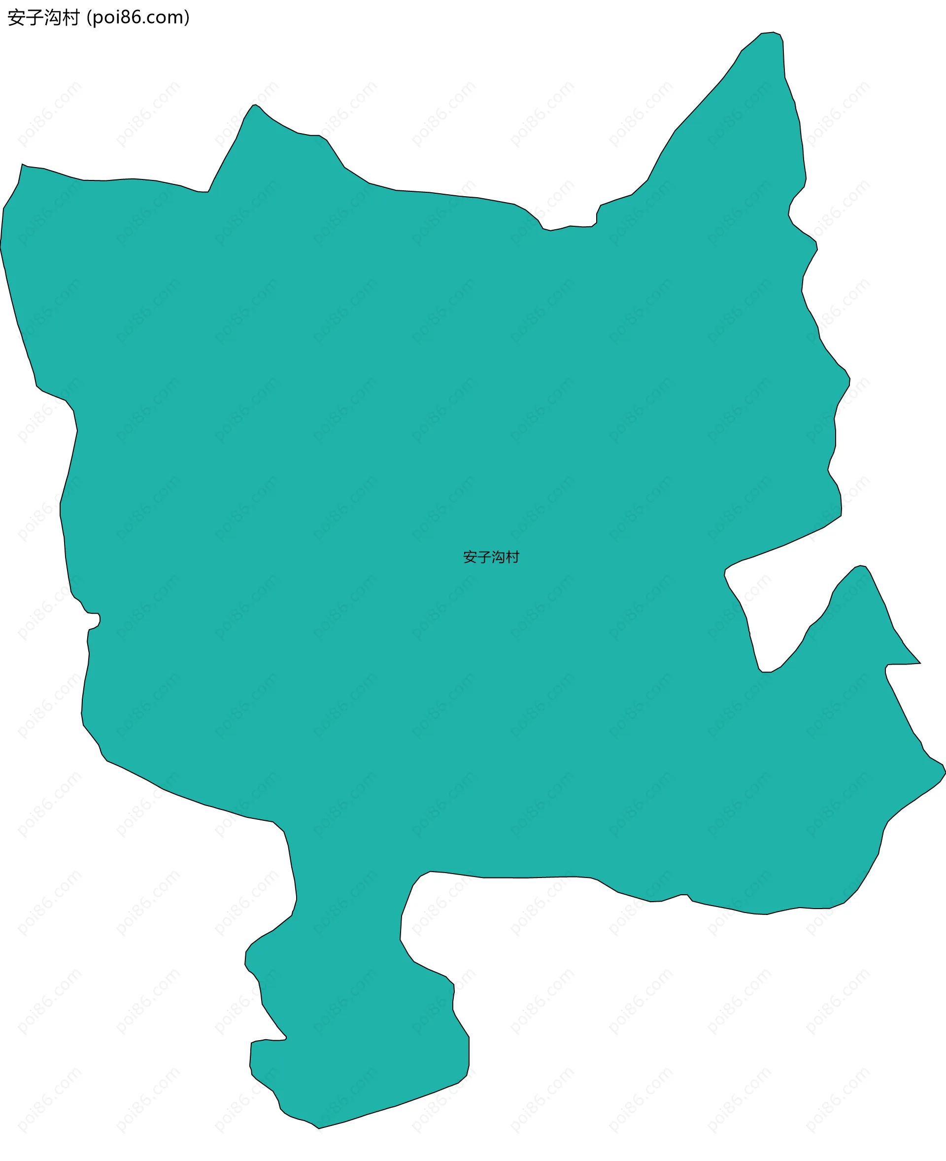 安子沟村边界地图