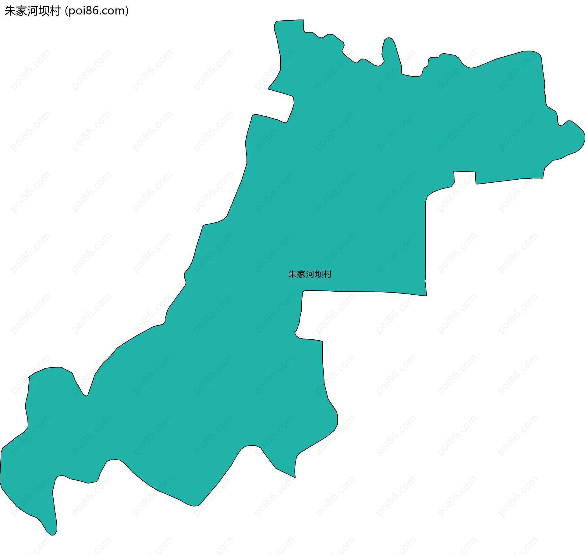 朱家河坝村边界地图