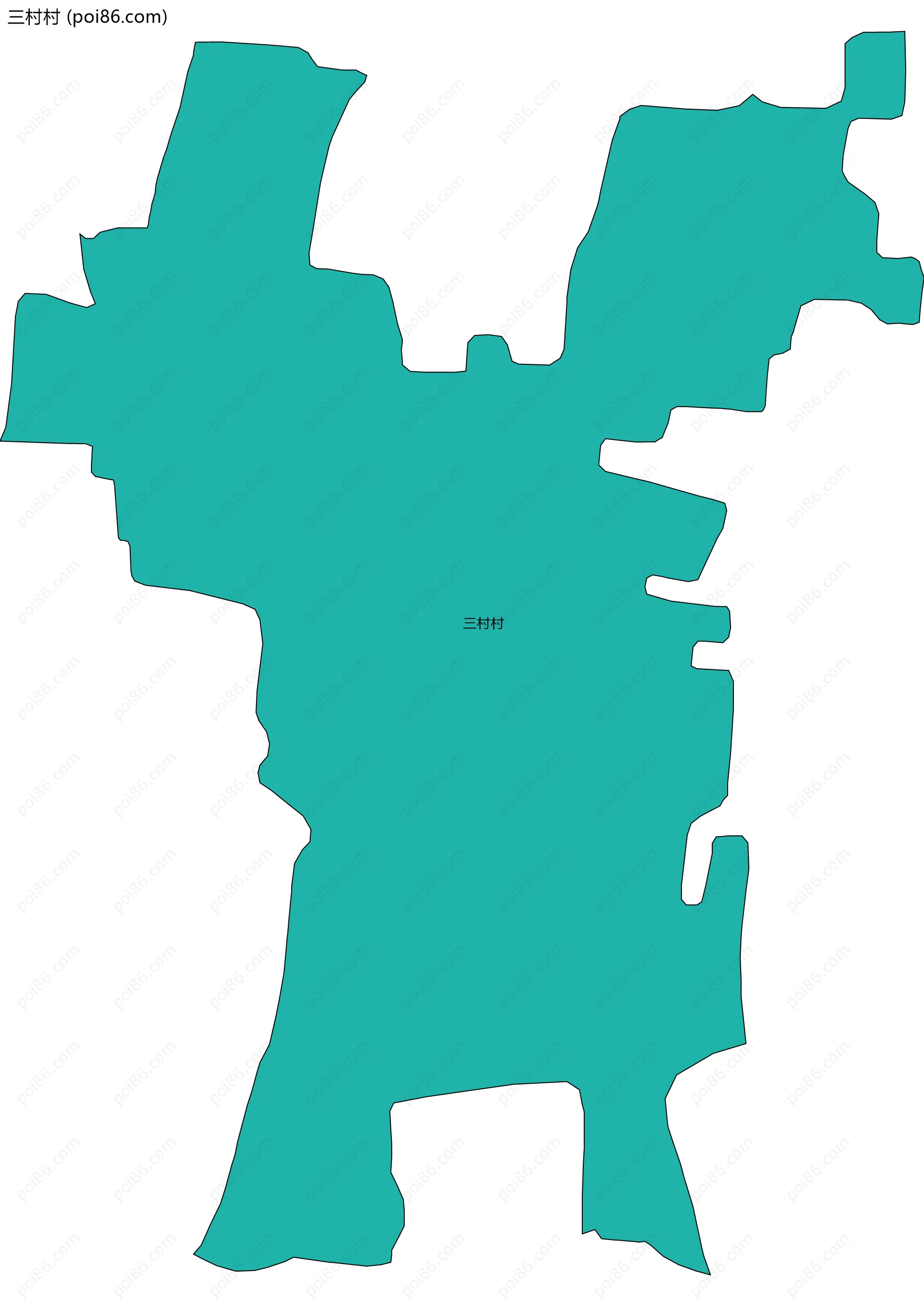 三村村边界地图