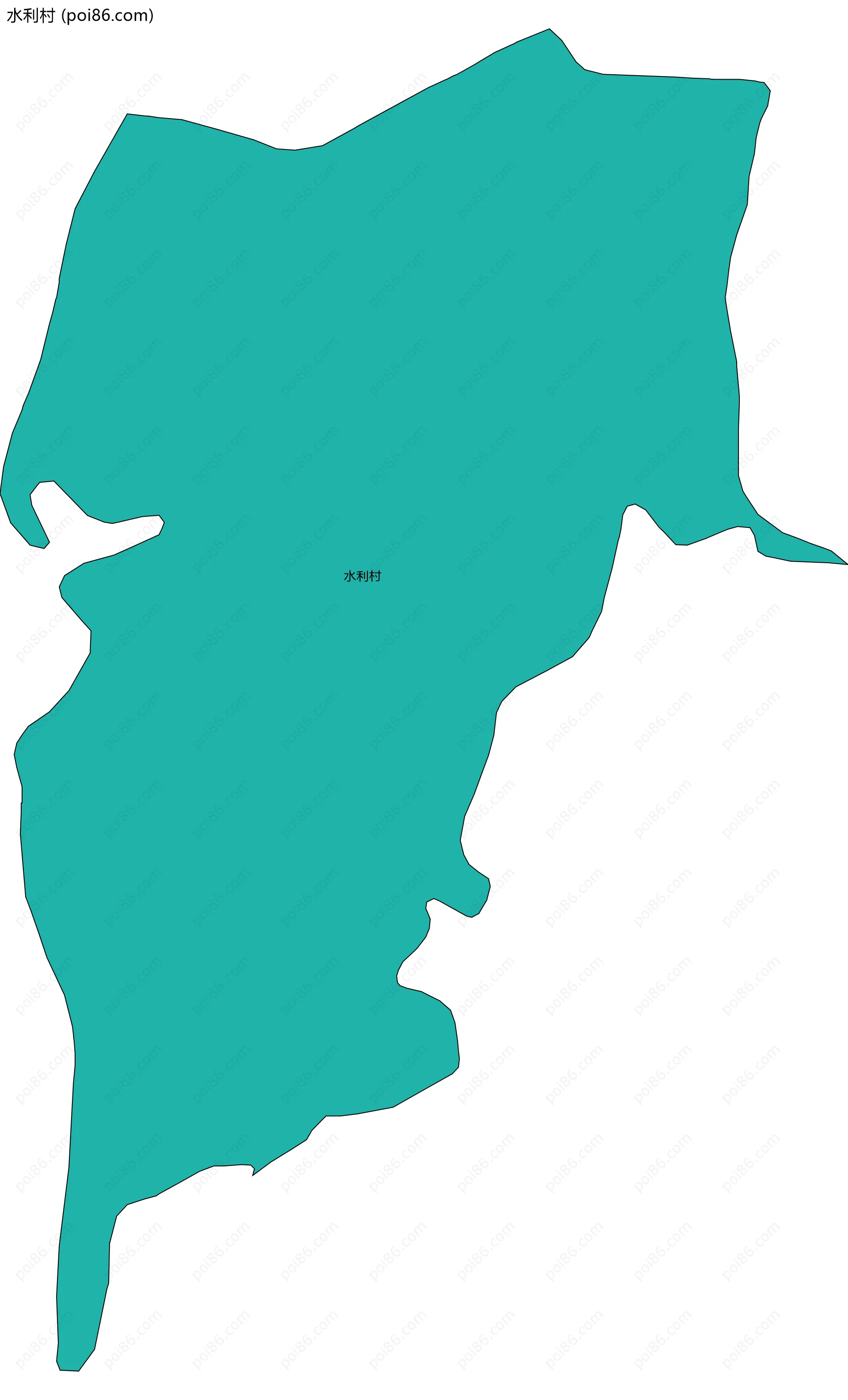 水利村边界地图