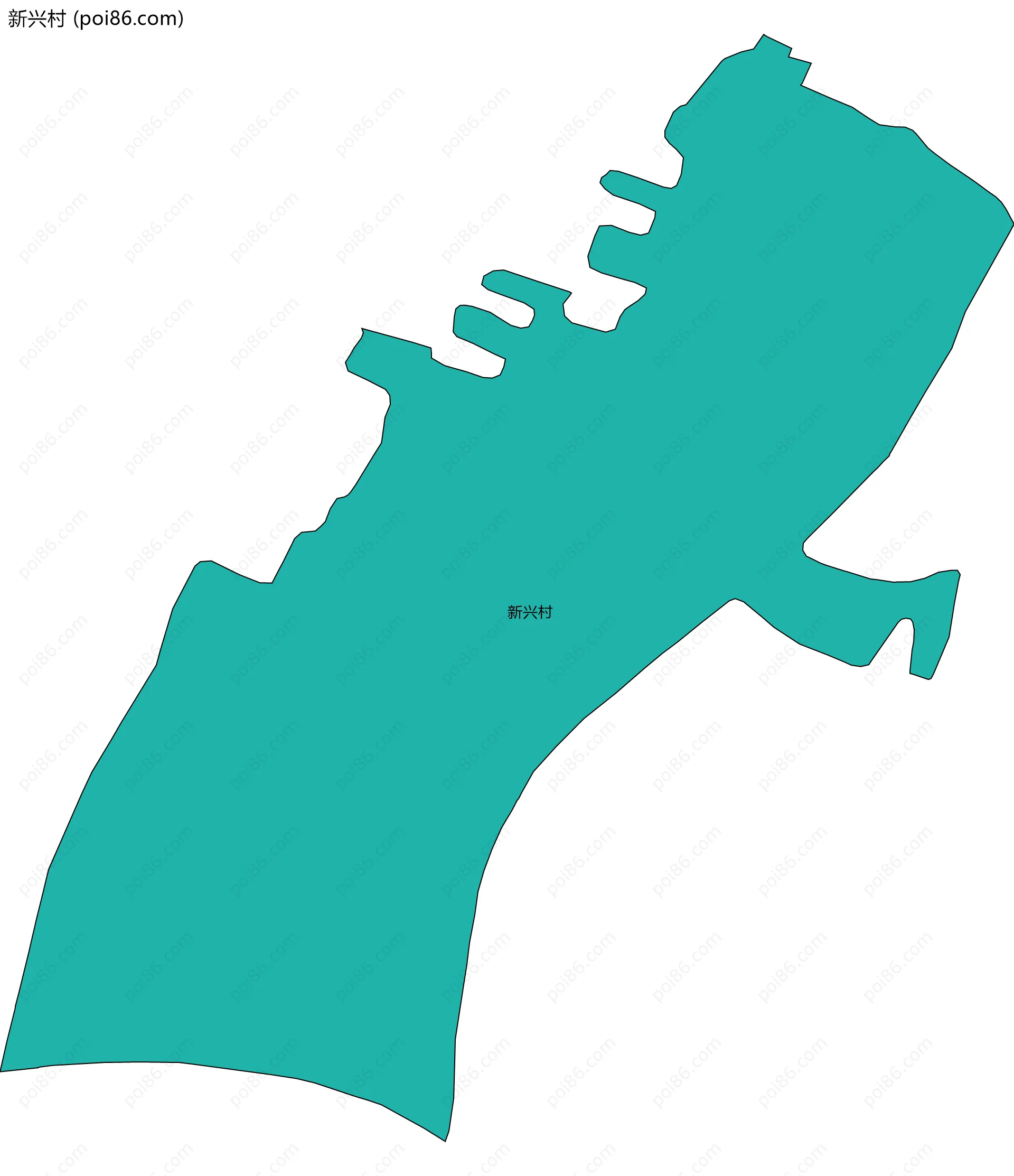 新兴村边界地图