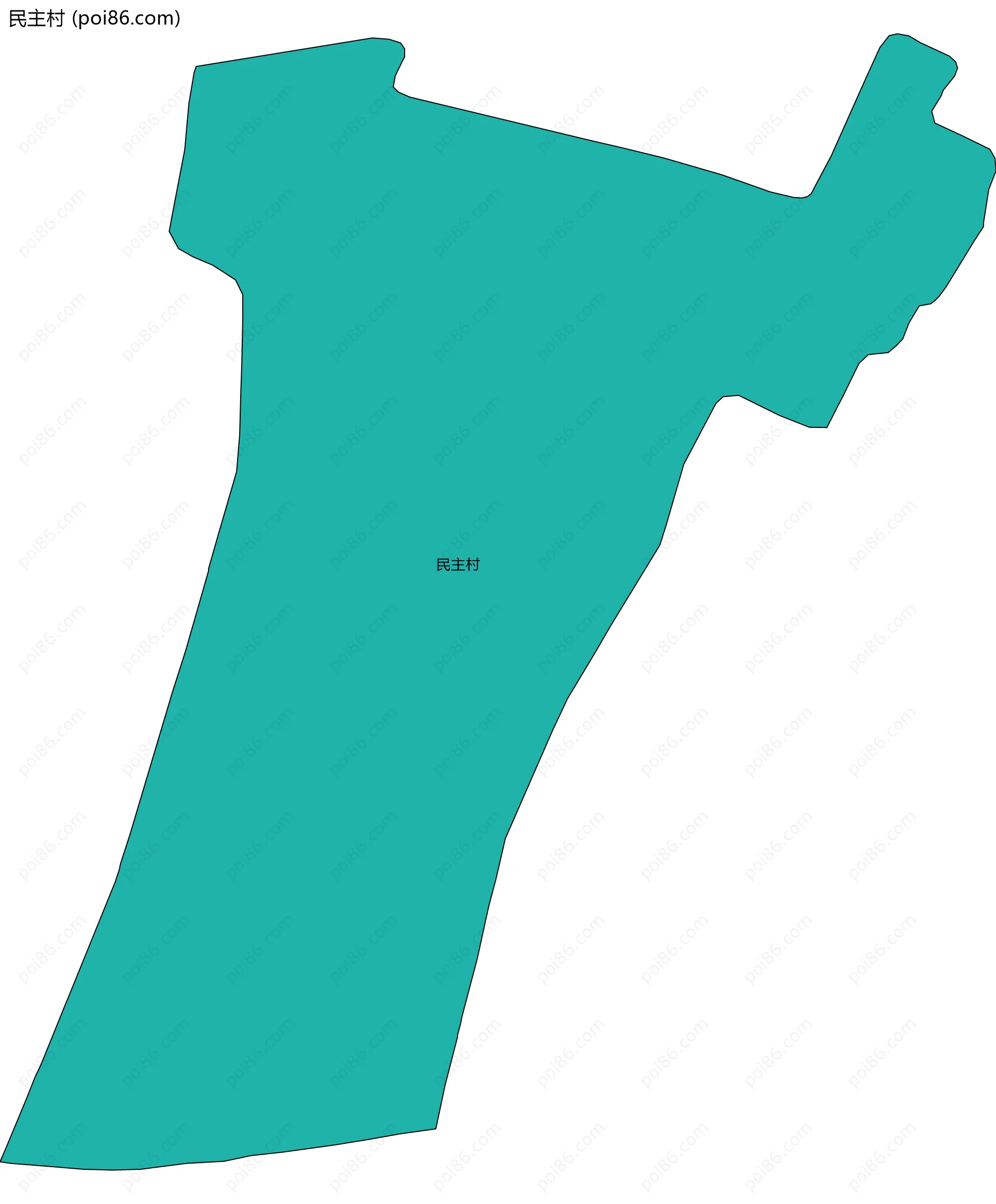 民主村边界地图