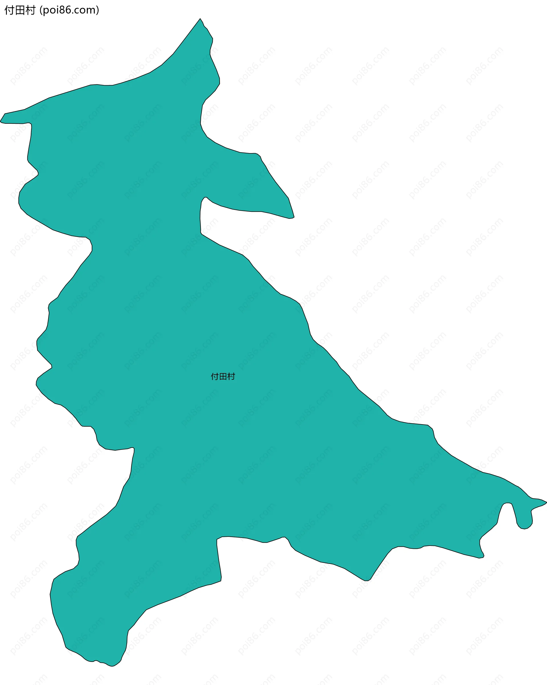 付田村边界地图