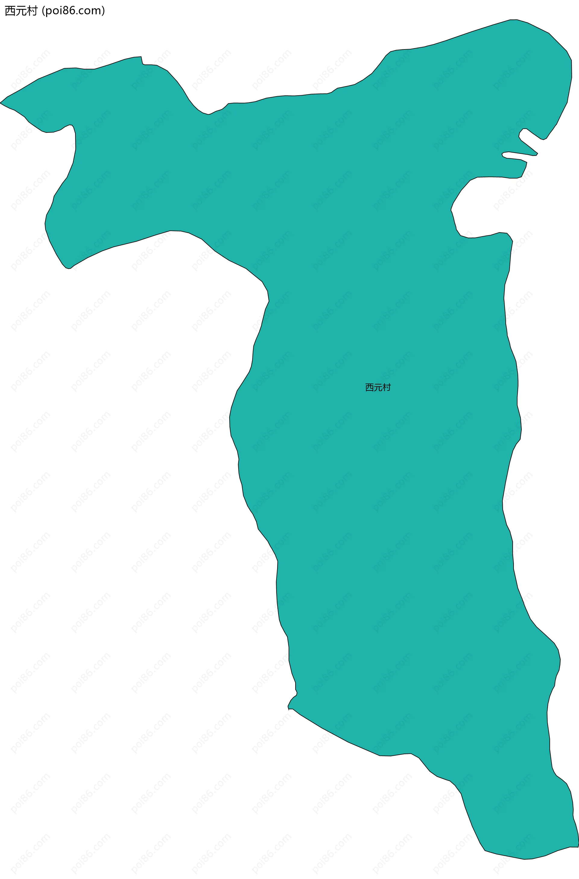 西元村边界地图