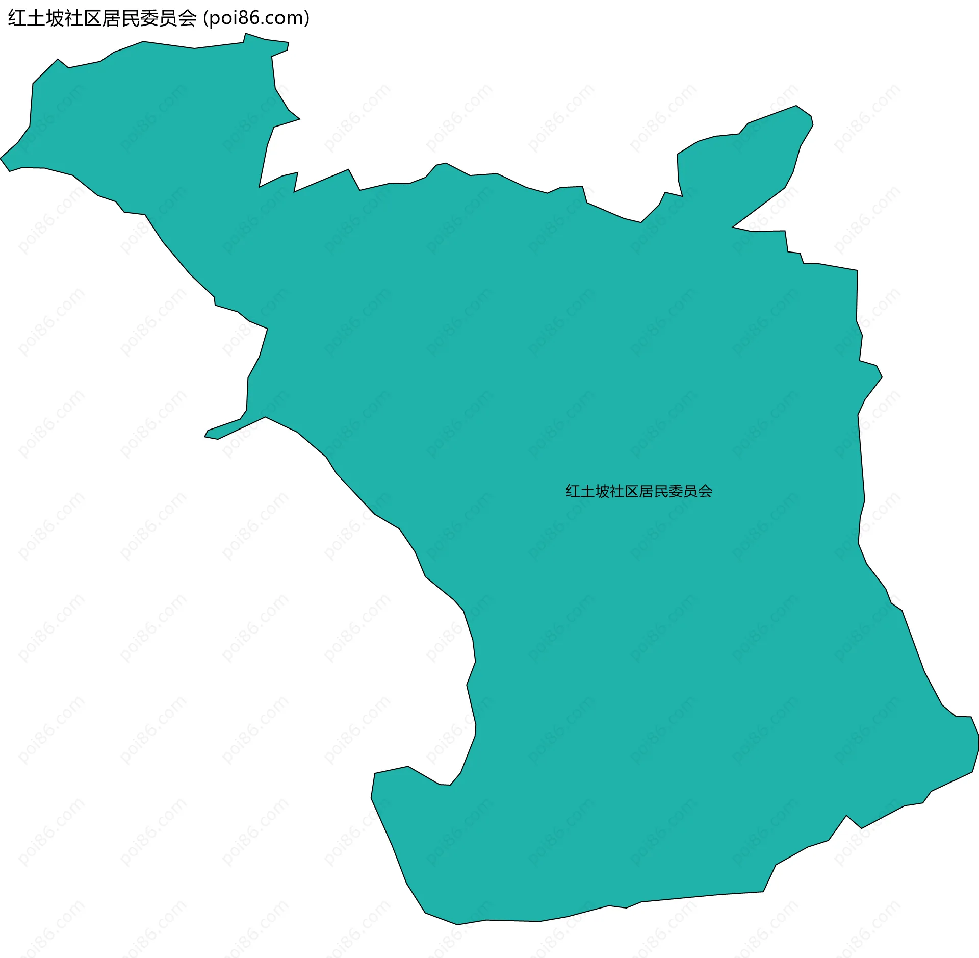 红土坡社区居民委员会边界地图