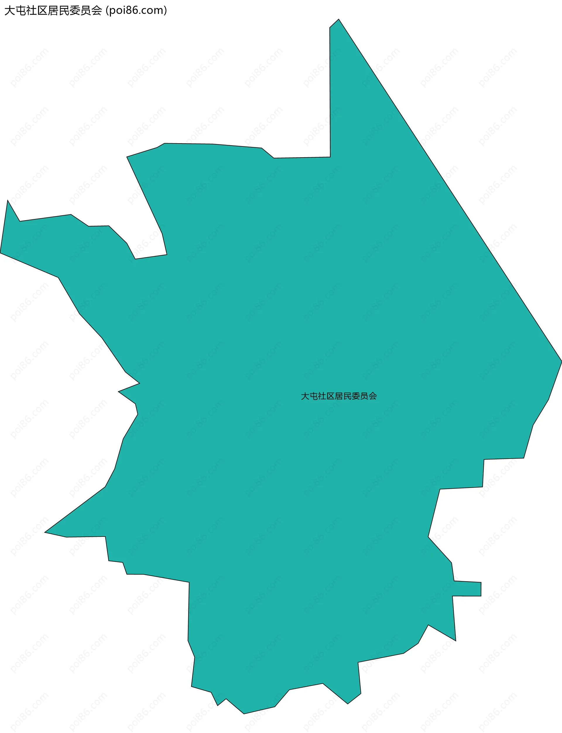 大屯社区居民委员会边界地图