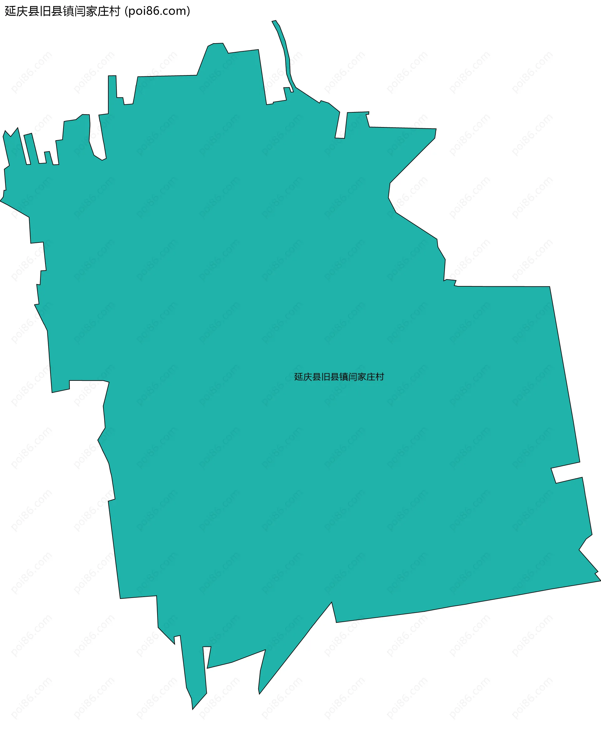 延庆县旧县镇闫家庄村边界地图