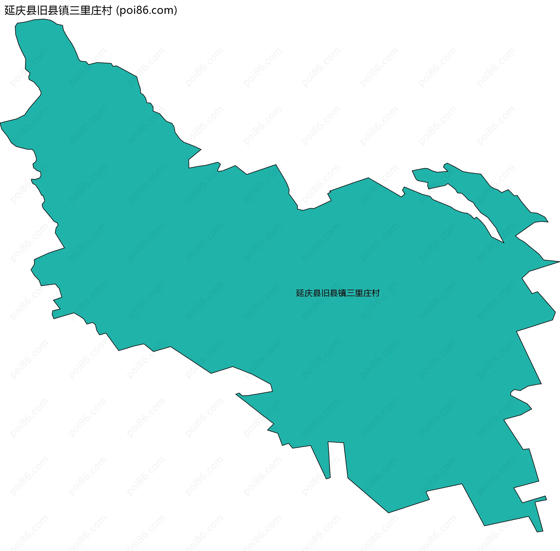 延庆县旧县镇三里庄村边界地图