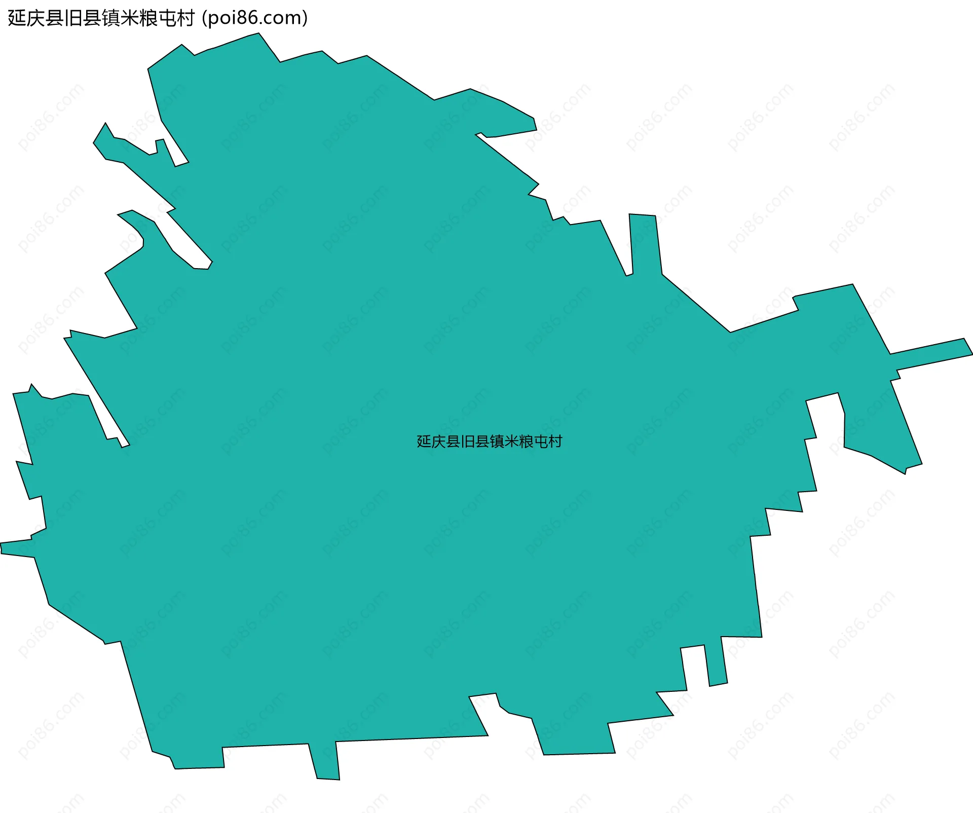 延庆县旧县镇米粮屯村边界地图