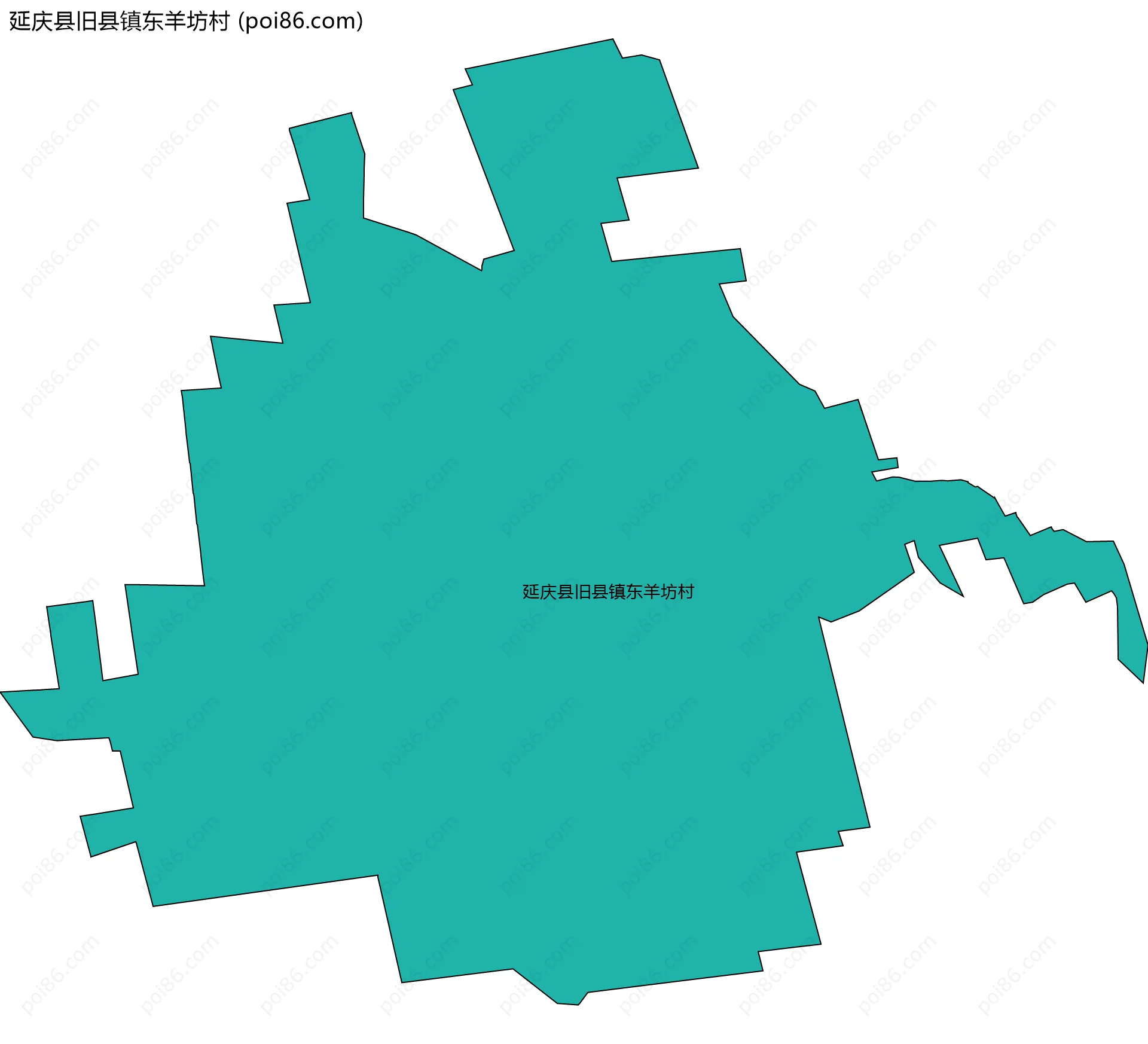 延庆县旧县镇东羊坊村边界地图