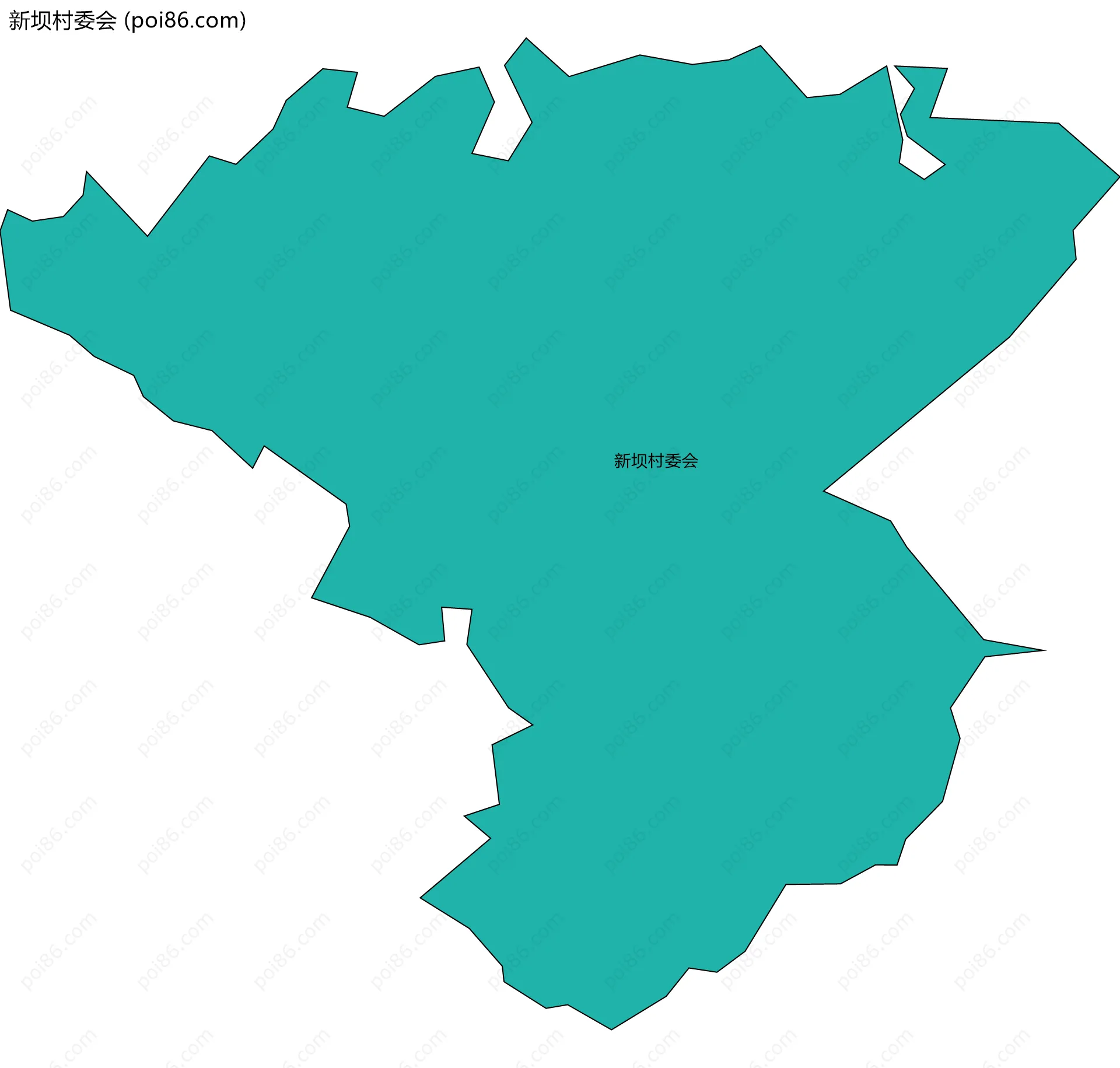 新坝村委会边界地图