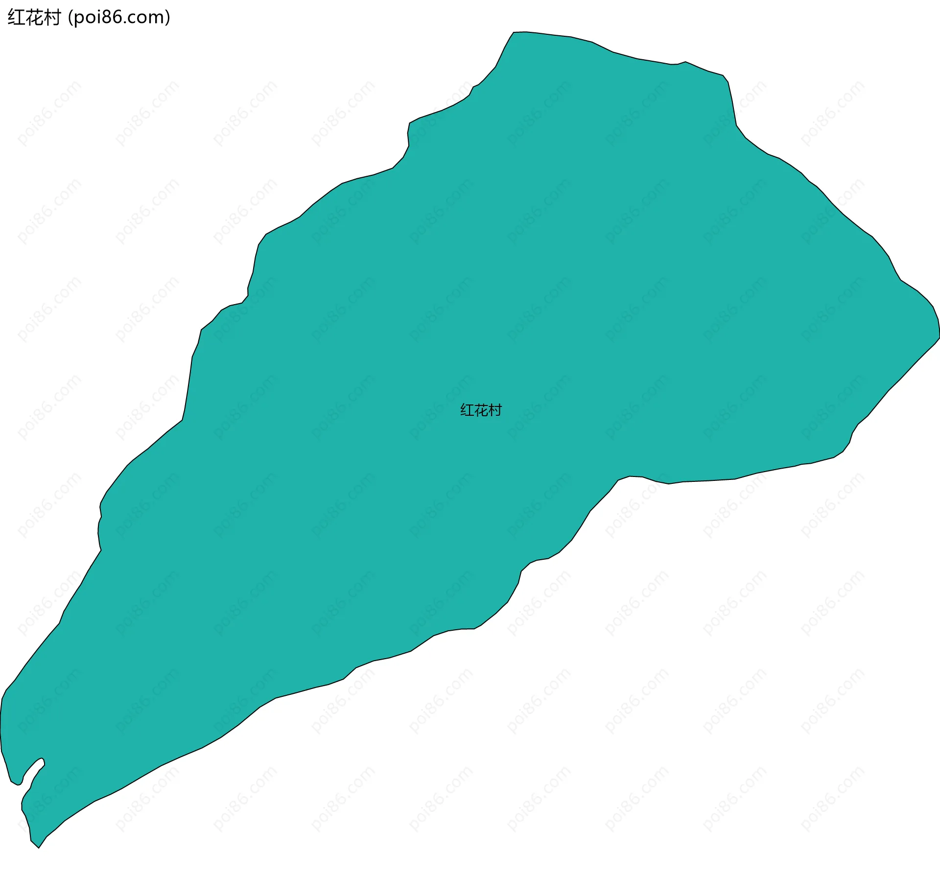 红花村边界地图